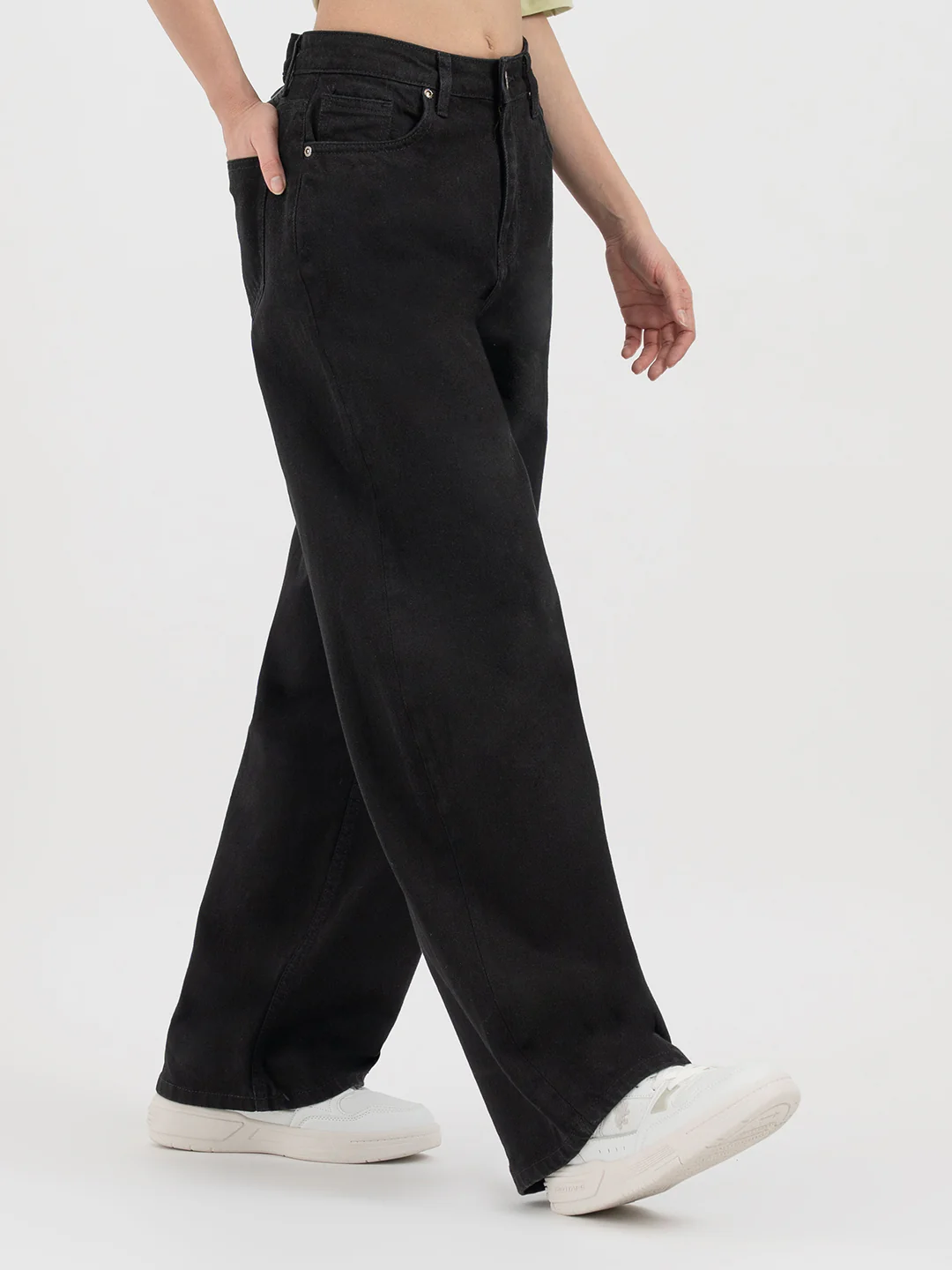 Womenâ€™s Jet Black Baggy Jeans - Image 7