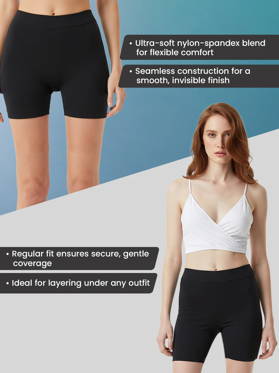 Women's Black Shorts | Seamless Comfort Everyday - Image 2