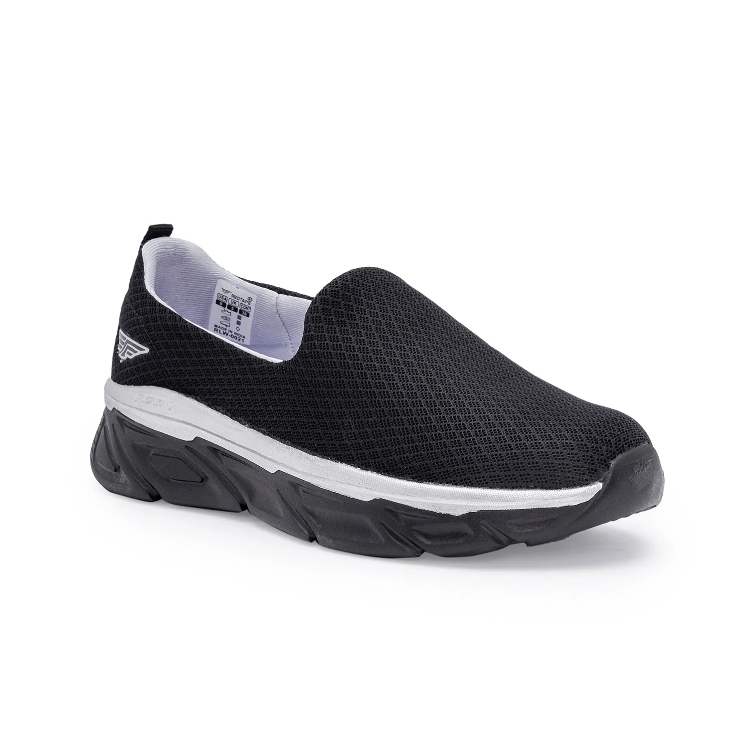 Women's Black Walking Slip-On Shoes for Lightweight Comfort - Image 7