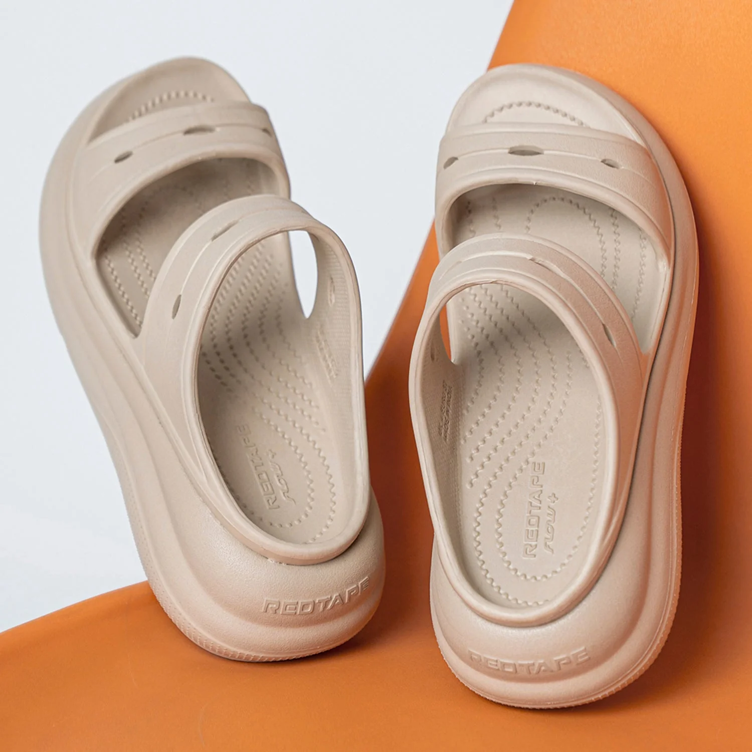 Womens Sliders in Beige | Casual Pool Sliders - Image 6