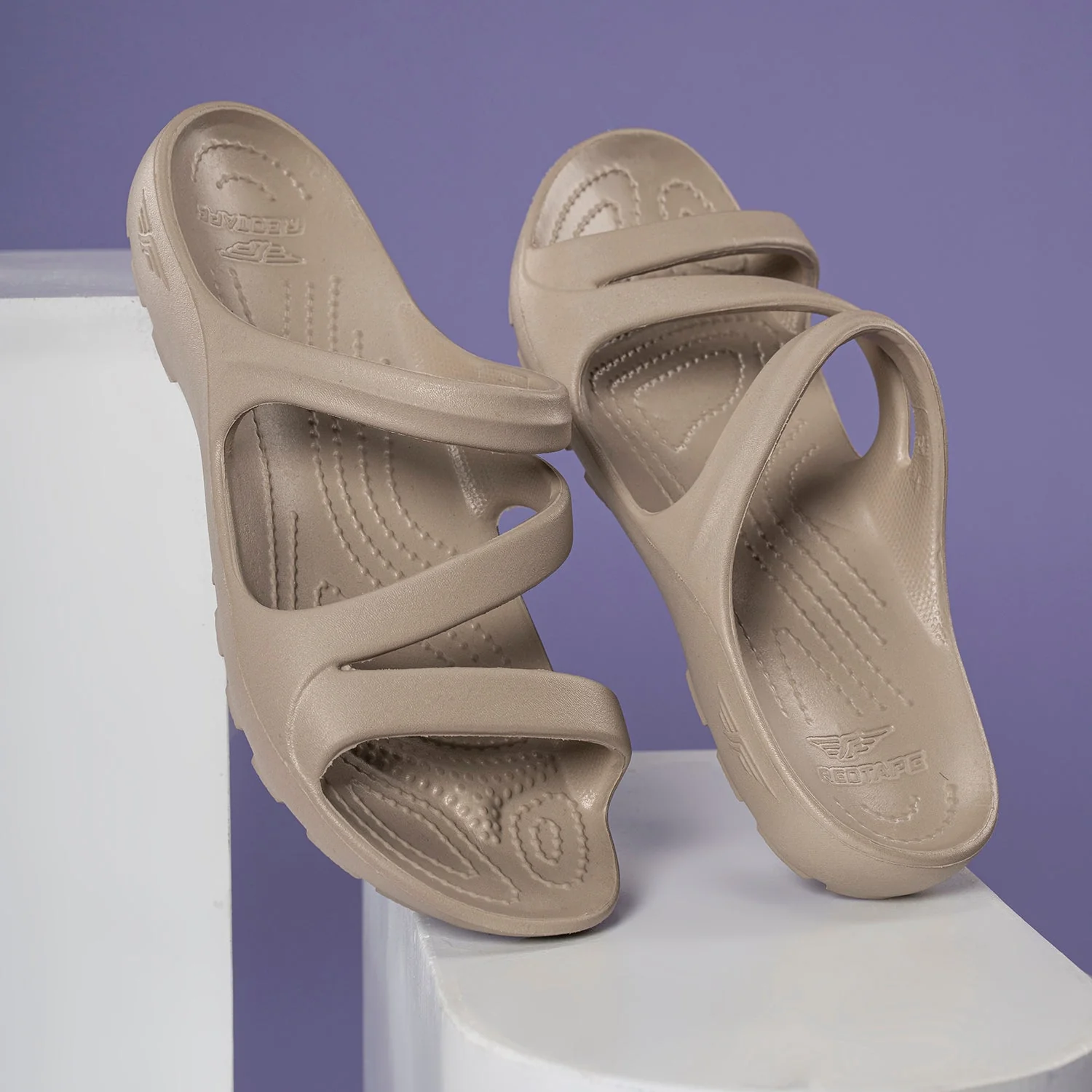 Womens Sliders in Beige | Casual Pool Sliders - Image 6