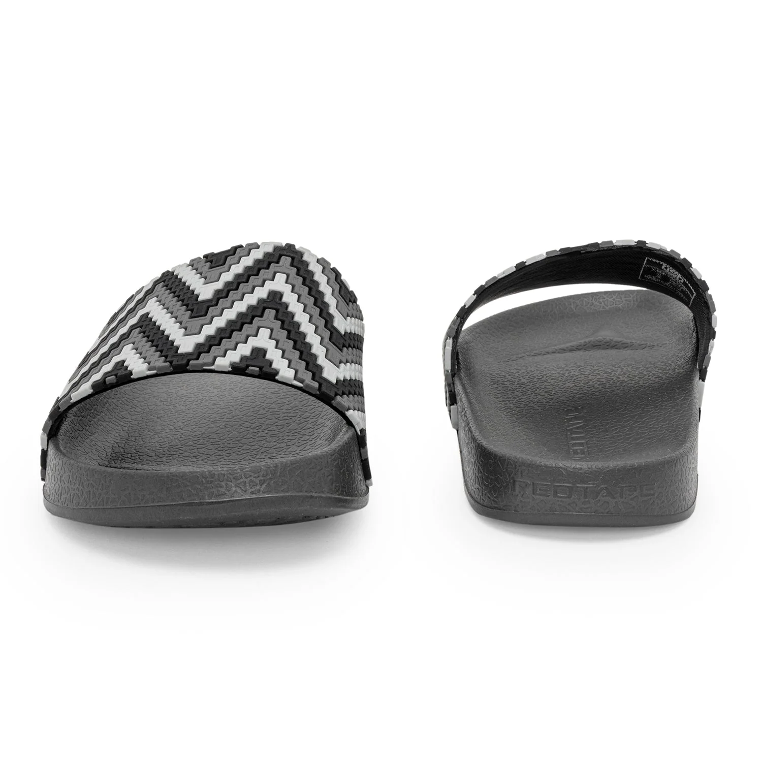 Womens Sliders in Black and White | Casual Pool Sliders - Image 4