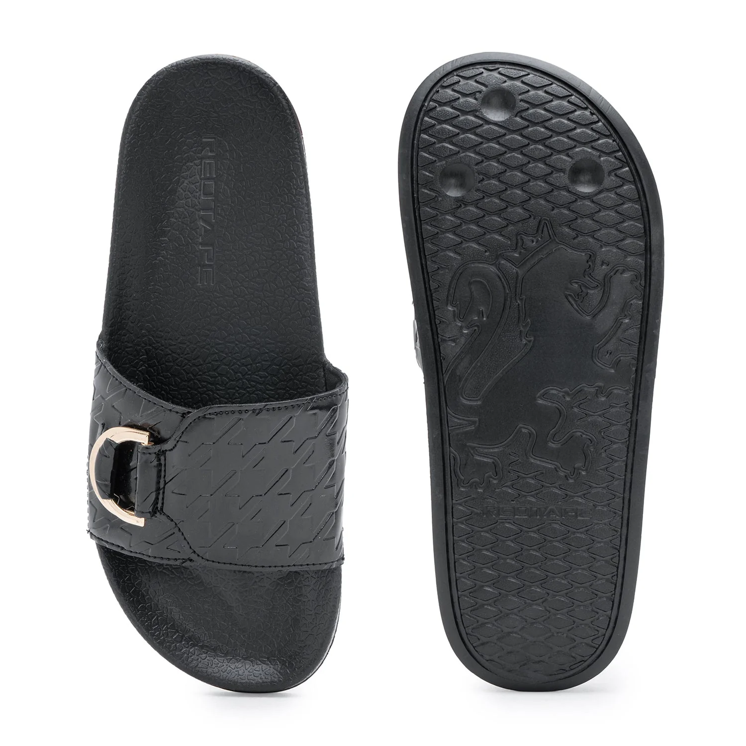Womens Sliders in Black | Casual Pool Sliders - Image 5