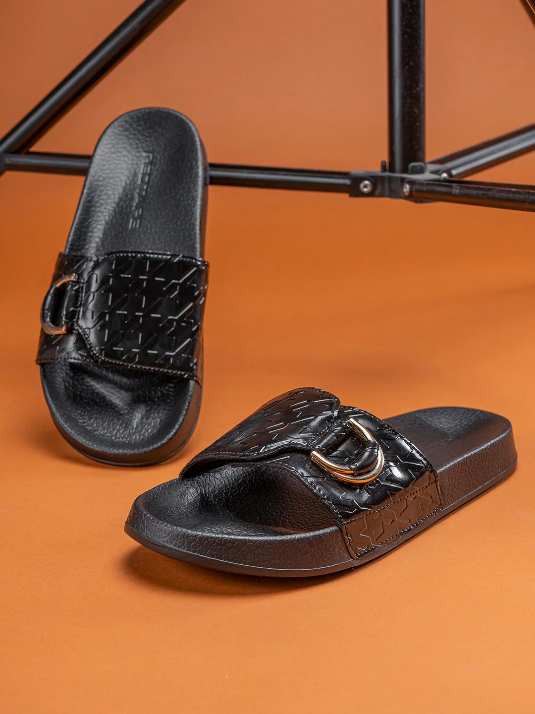 Womens Sliders in Black | Casual Pool Sliders - Image 6