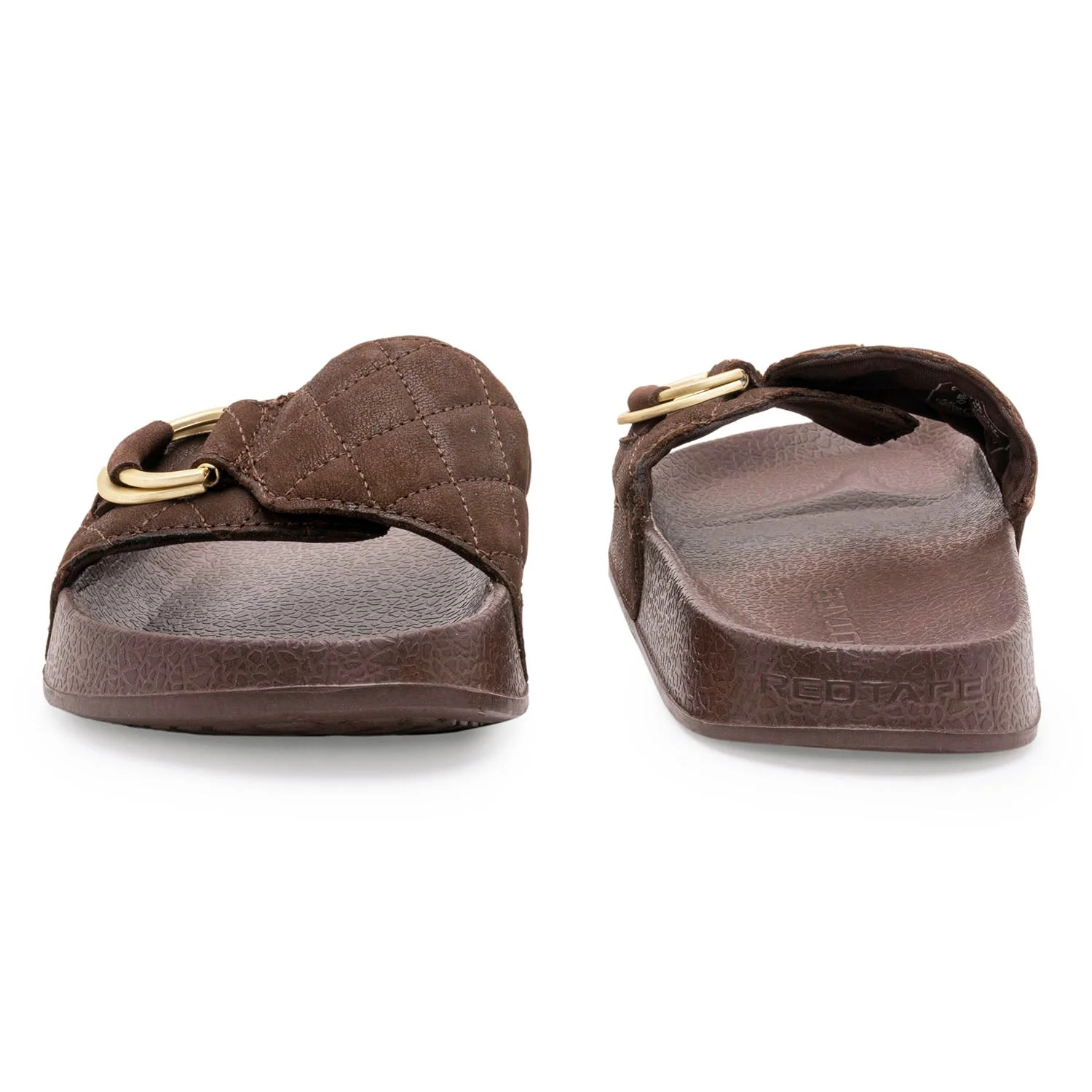 Womens Sliders in Brown | Casual Pool Sliders - Image 4