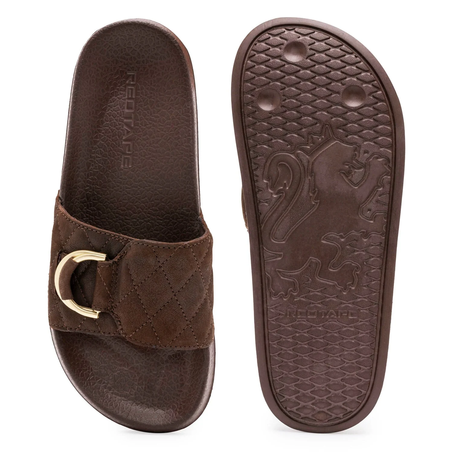 Womens Sliders in Brown | Casual Pool Sliders - Image 5