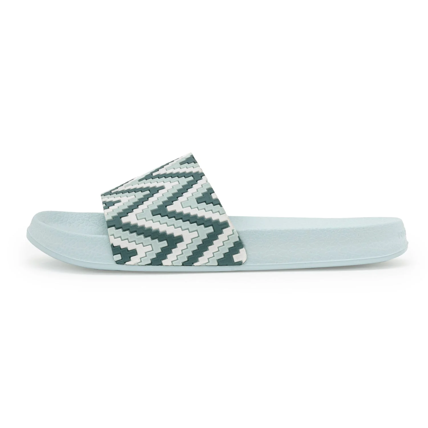 Womens Sliders in Green and White | Casual Pool Sliders - Image 3
