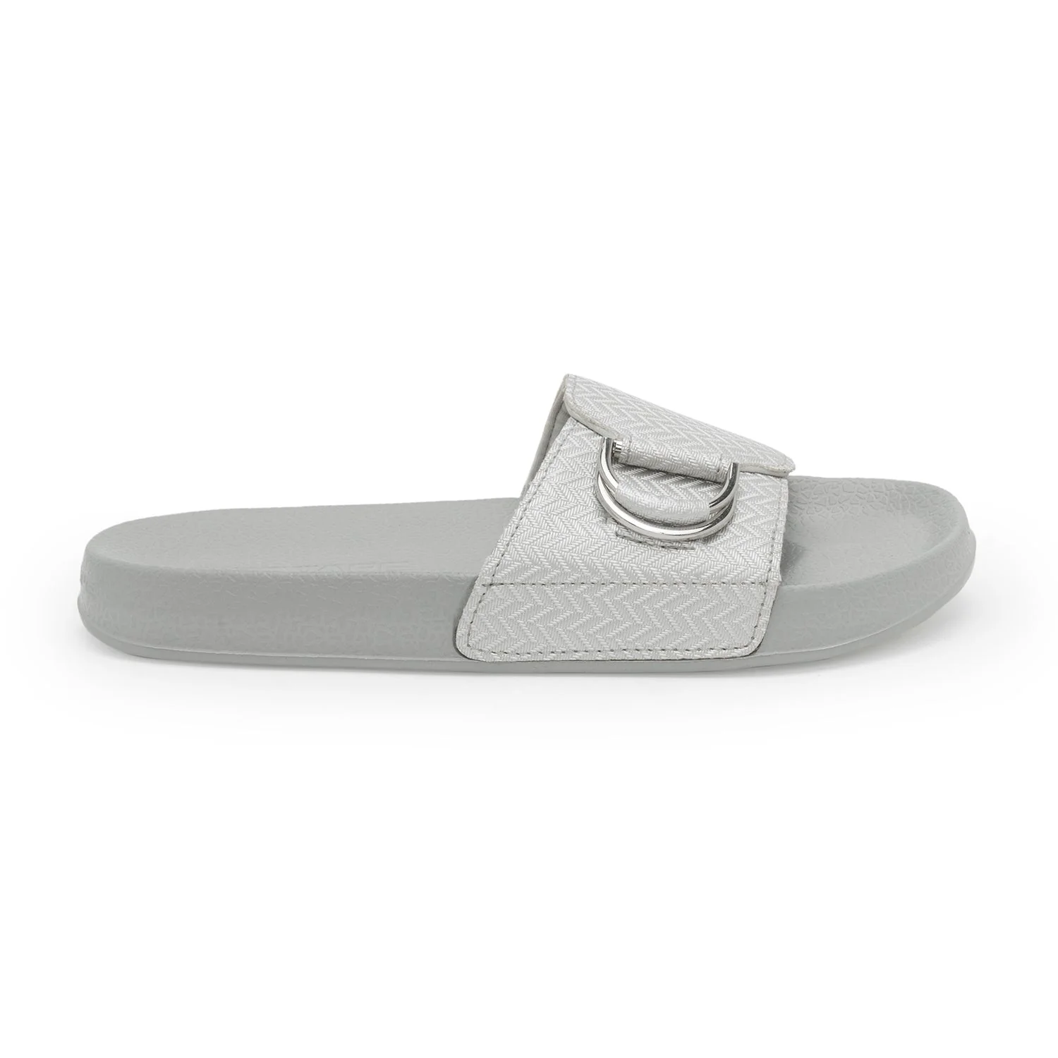 Womens Sliders in Light Grey | Casual Pool Sliders - Image 2