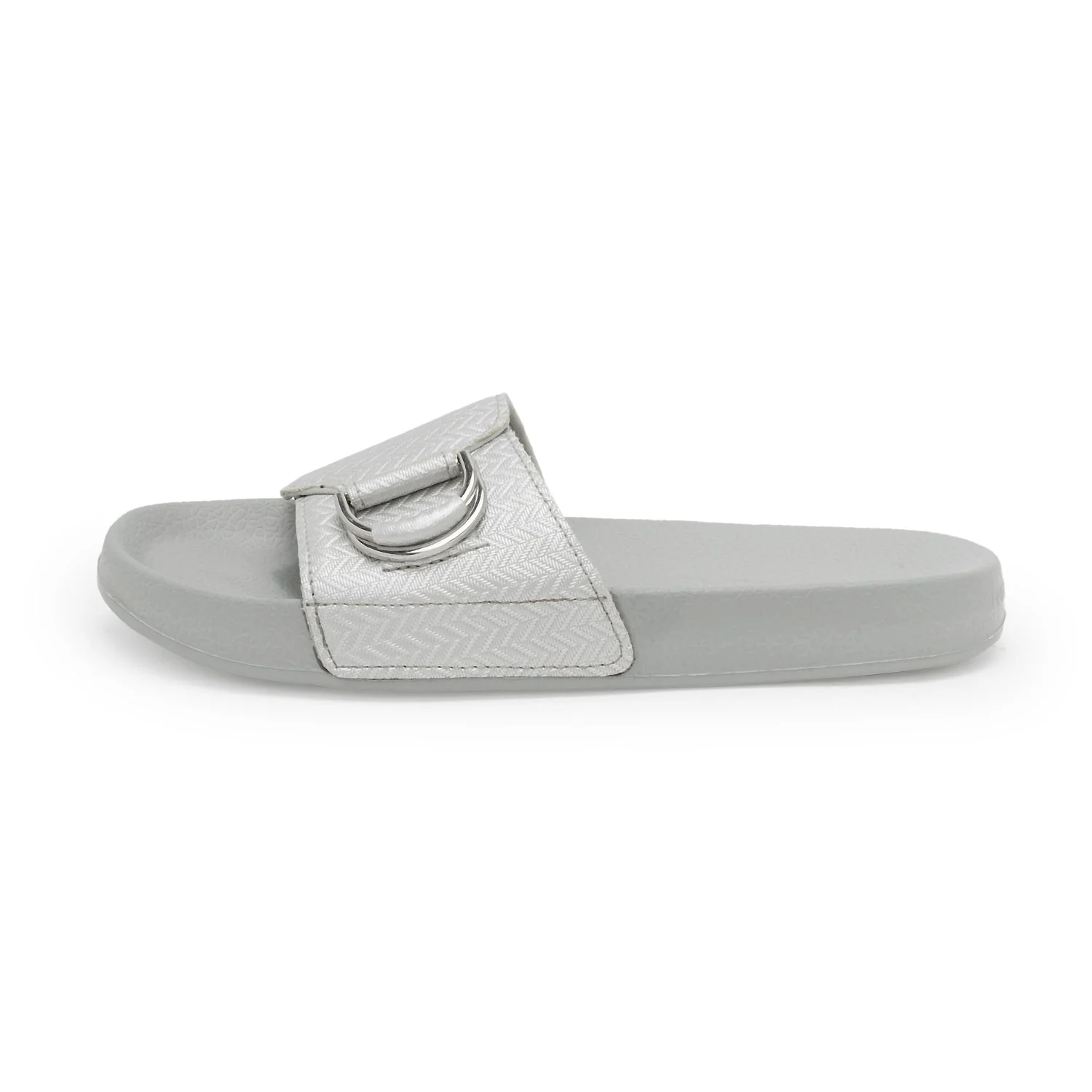 Womens Sliders in Light Grey | Casual Pool Sliders - Image 3