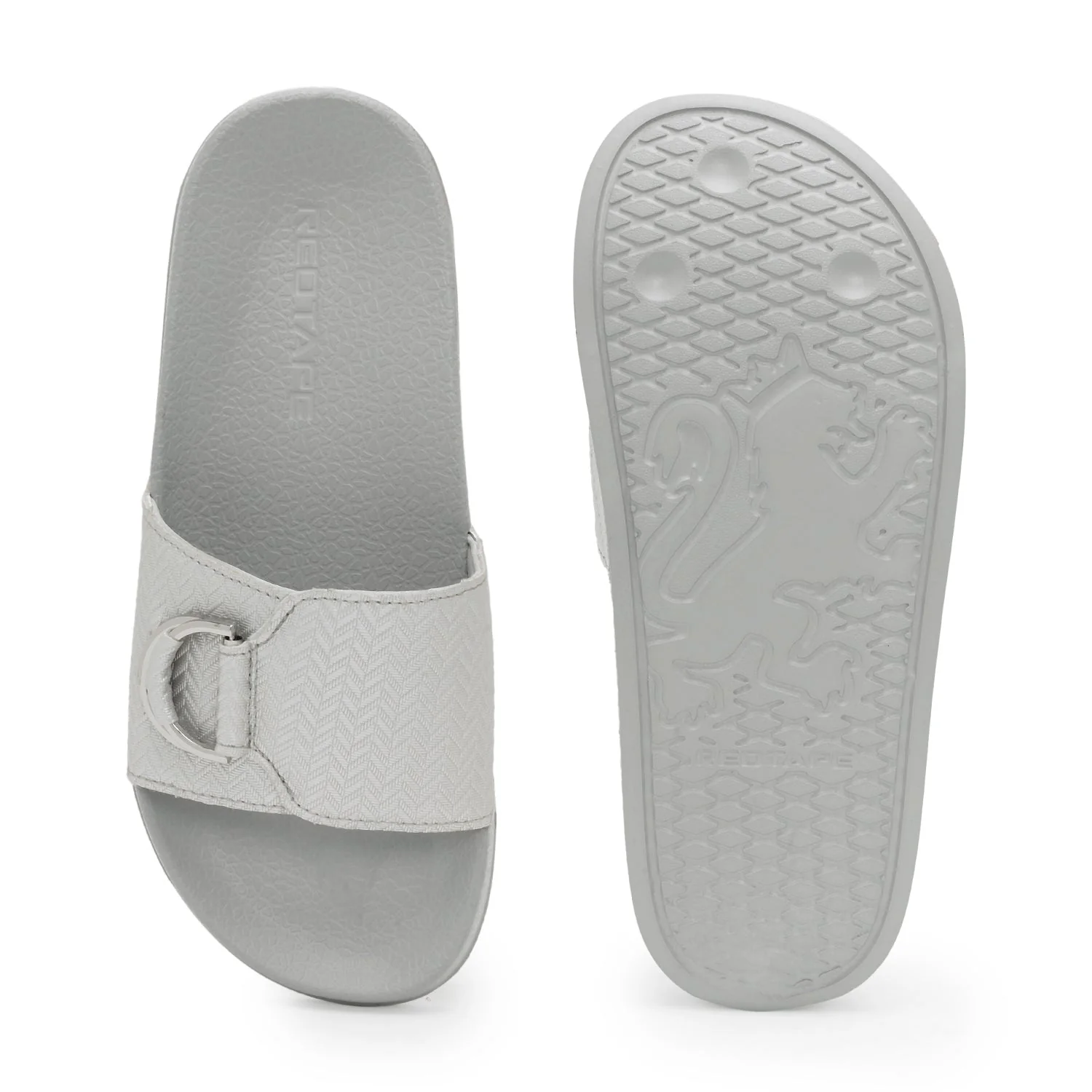 Womens Sliders in Light Grey | Casual Pool Sliders - Image 5