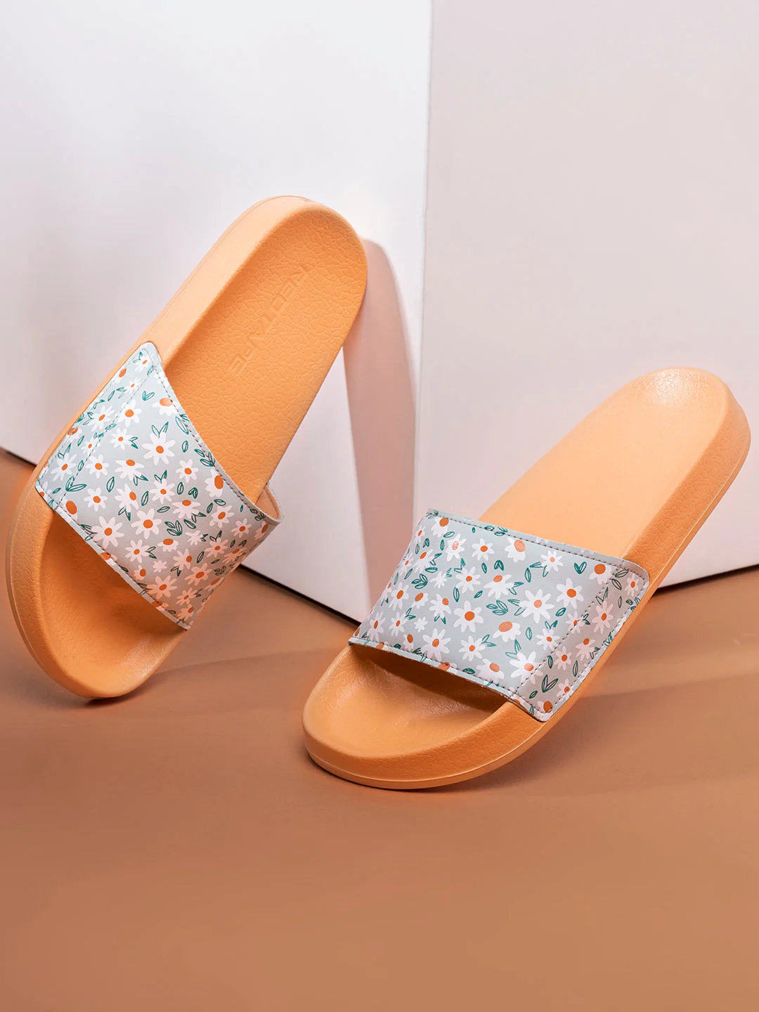 Women's Sliders in Light Orange | Casual Pool Sliders - Image 6