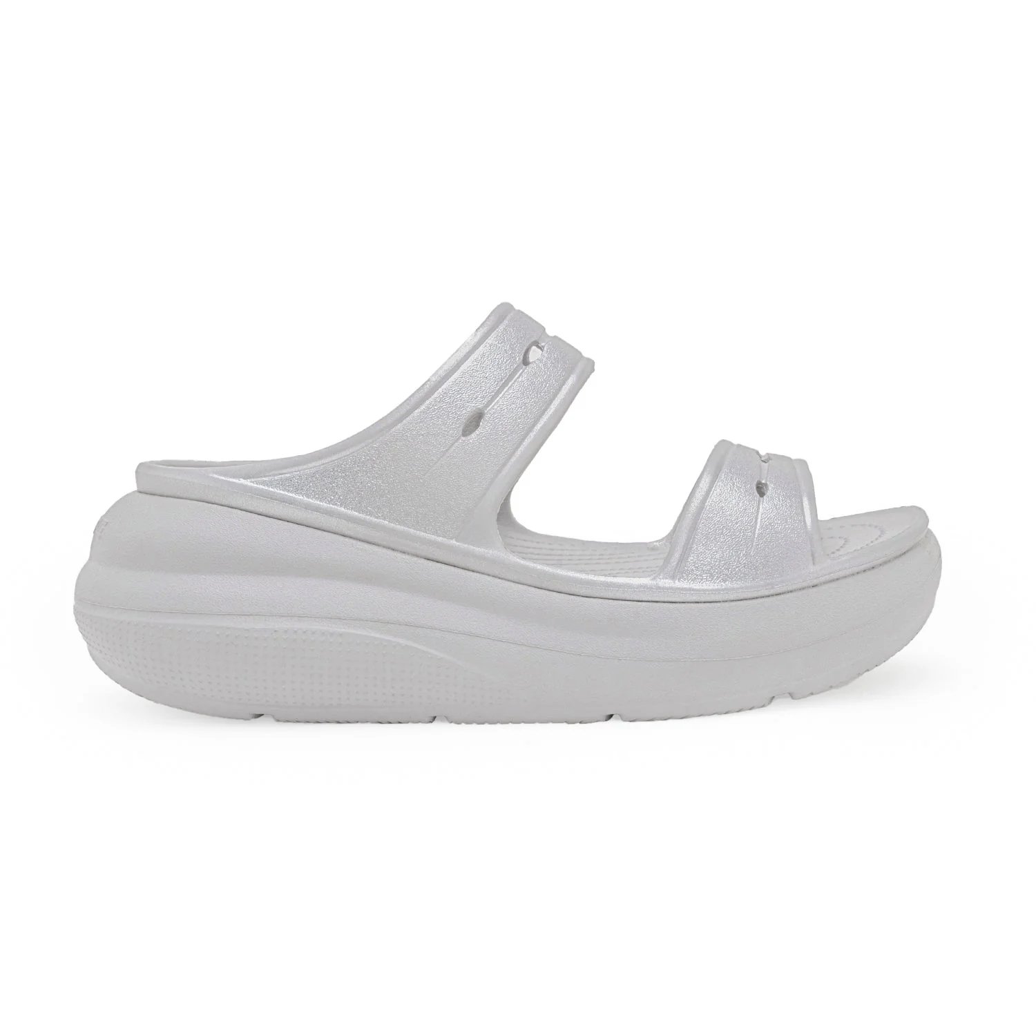 Womens Sliders in Metallic Ice Grey | Casual Pool Sliders - Image 2