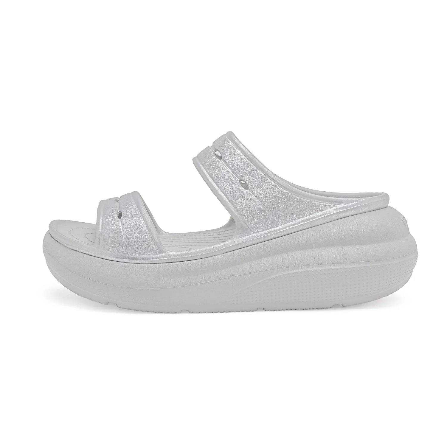 Womens Sliders in Metallic Ice Grey | Casual Pool Sliders - Image 3