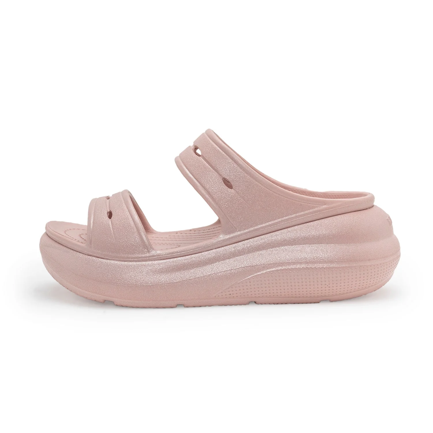 Womens Sliders in Metallic Pink | Casual Pool Sliders - Image 3