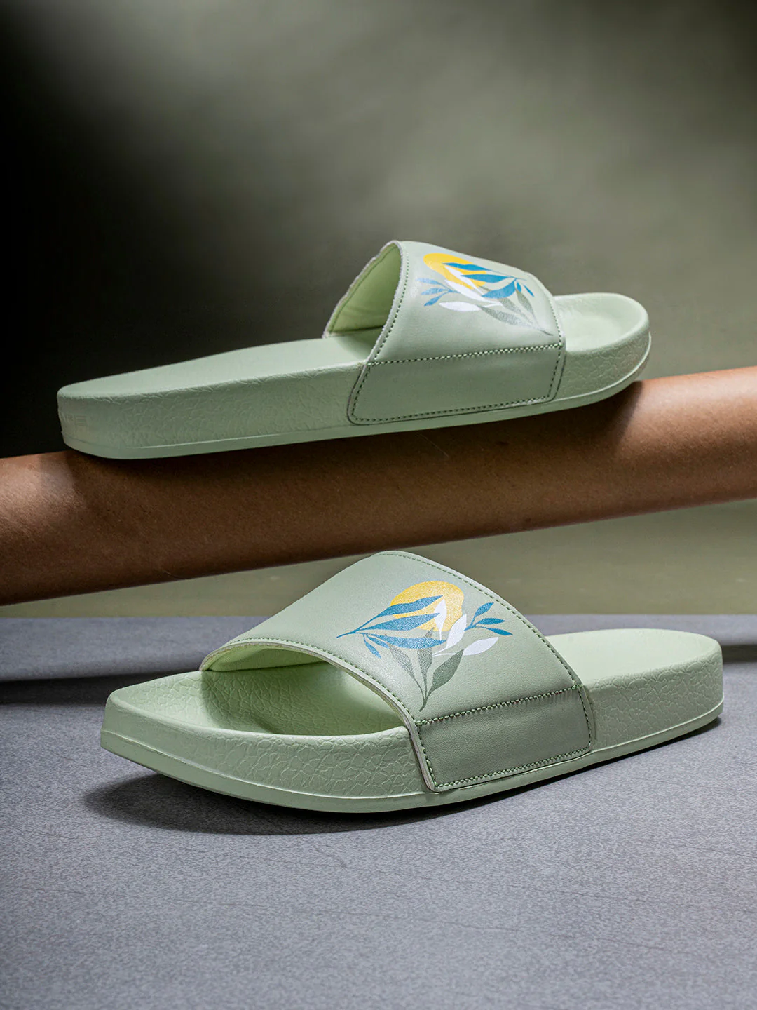 Womens Sliders in Mint Green | Casual Pool Sliders - Image 6