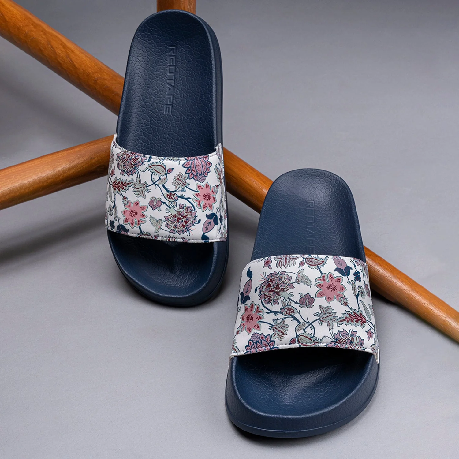 Womens Sliders in Navy | Casual Pool Sliders - Image 6