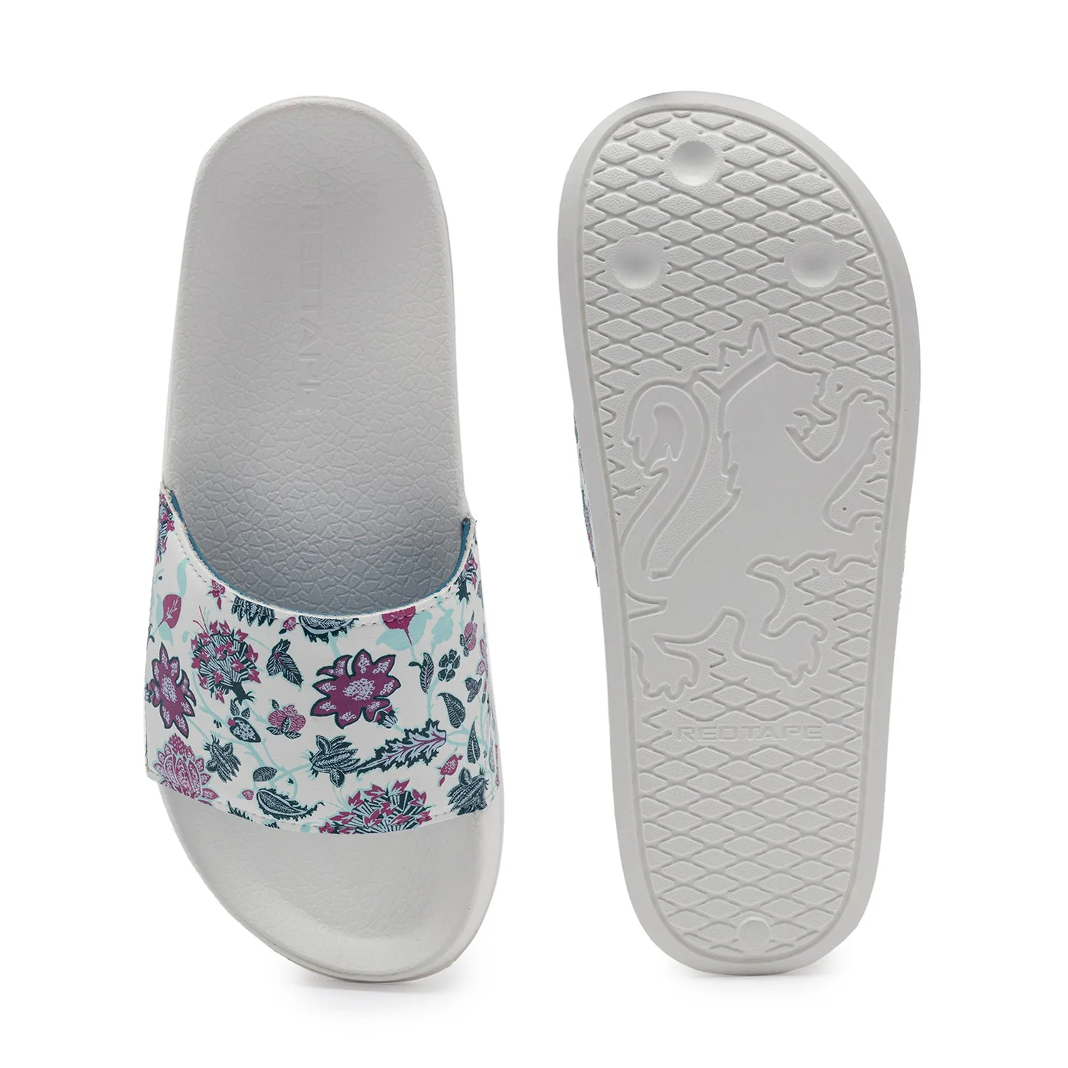 Womens Sliders in White | Casual Pool Sliders - Image 5