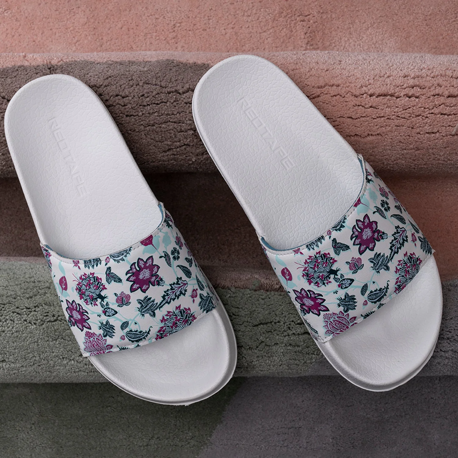 Womens Sliders in White | Casual Pool Sliders - Image 6