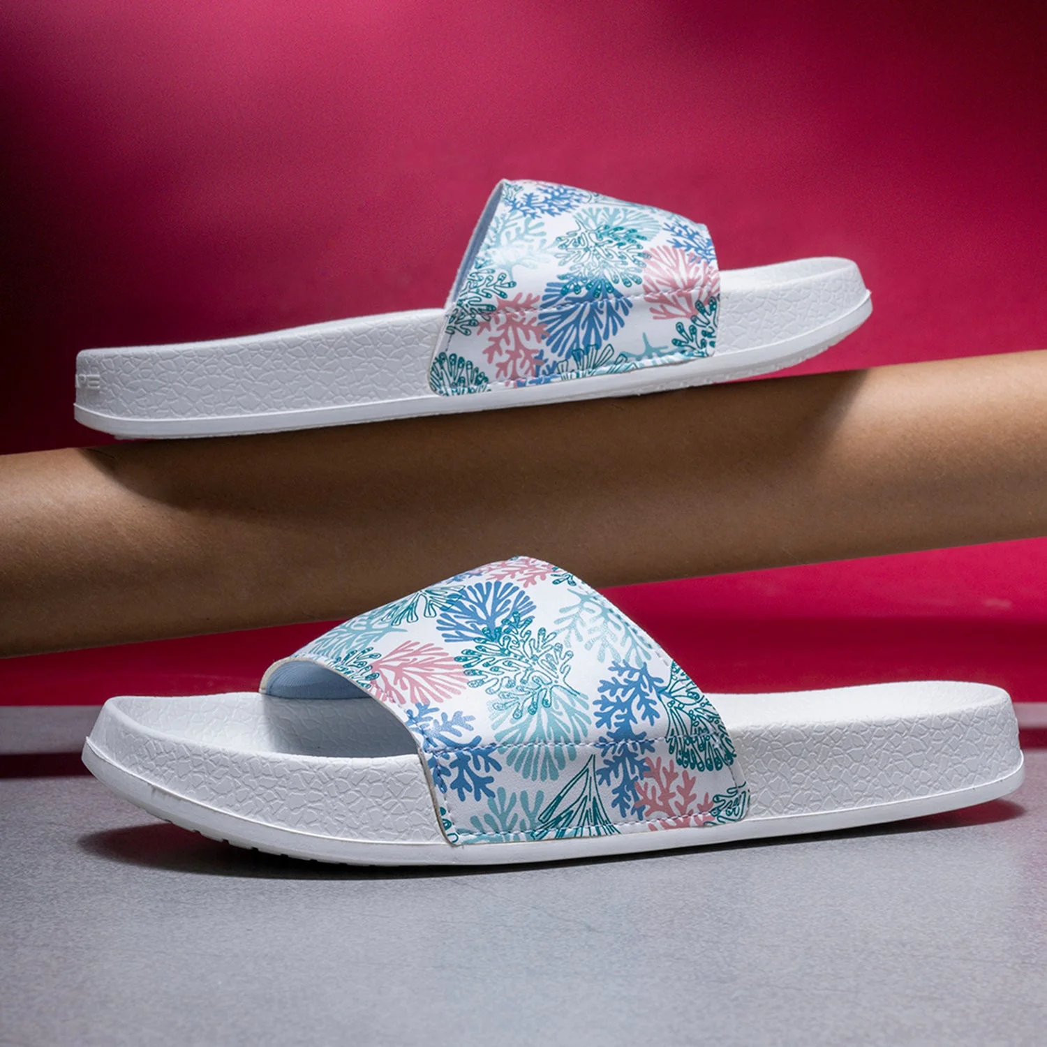 Womens Sliders in White | Casual Pool Sliders - Image 6