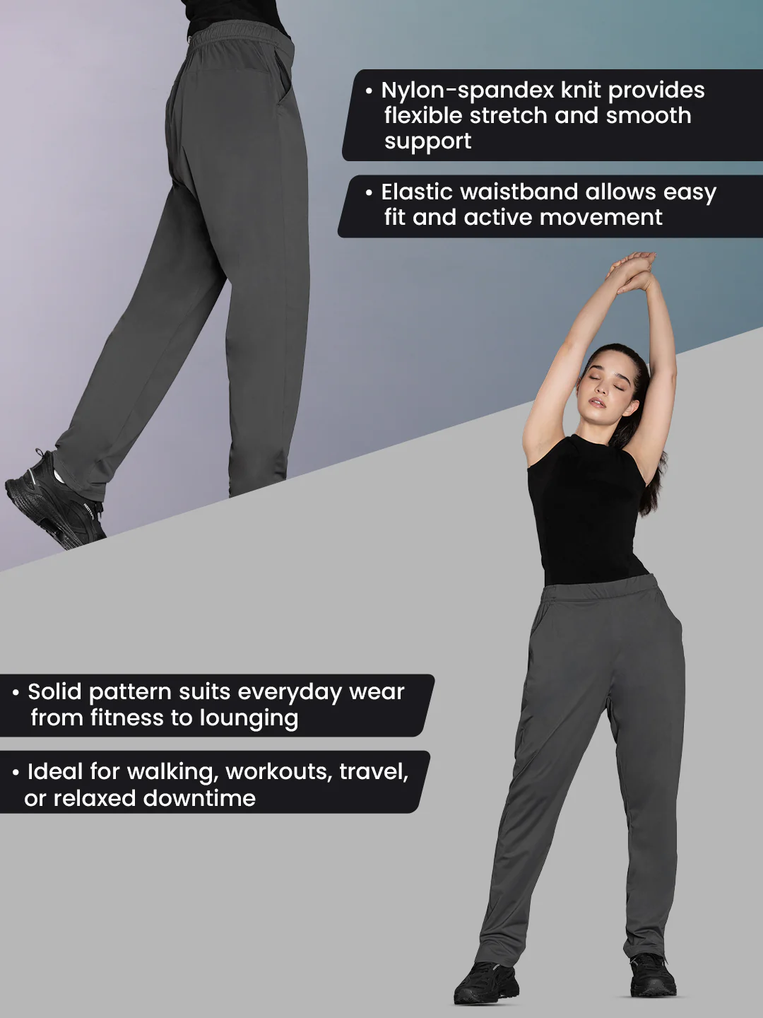 Womens Solid Active Pant - Image 2