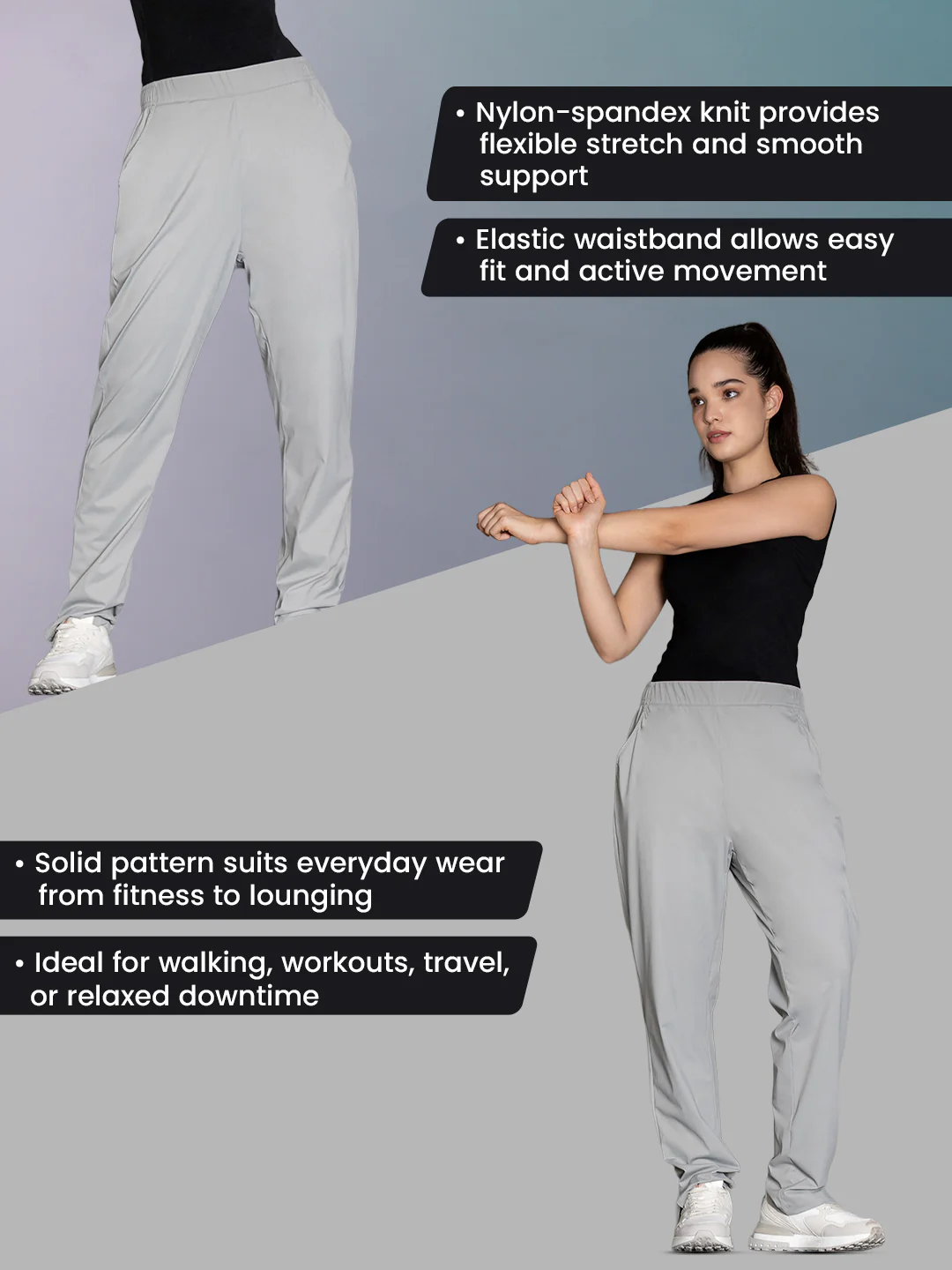 Womens Solid Active Pant - Image 2