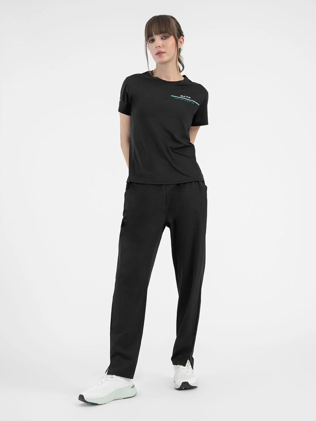 Black Activewear T-Shirt for Women - Image 6