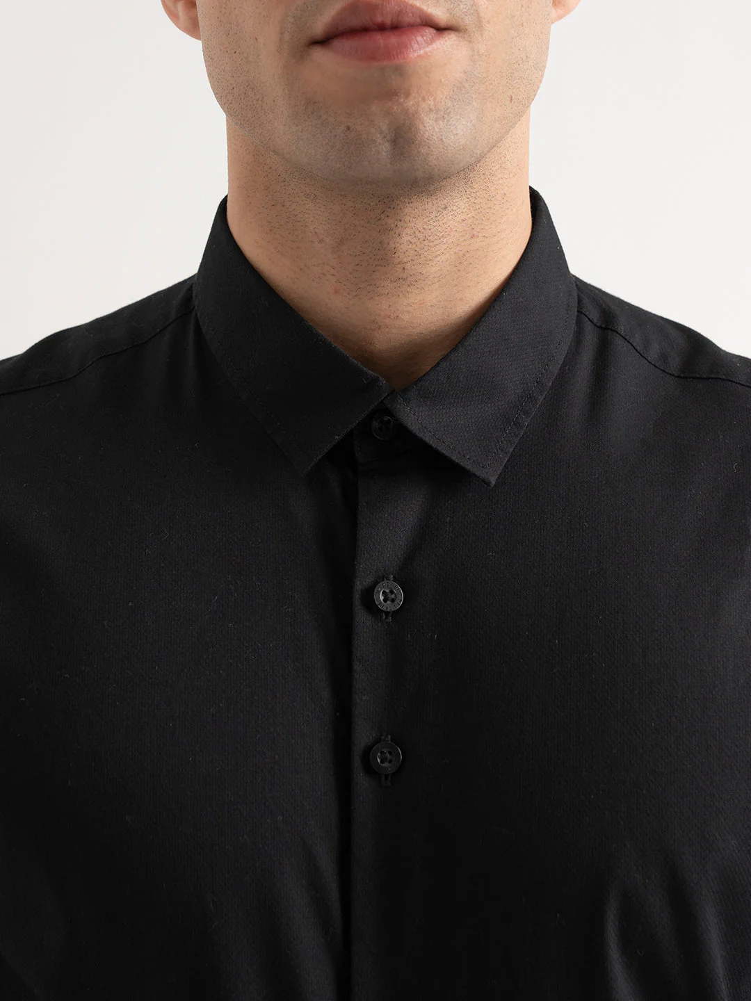 Black Shirt for Men | Formal Dobby Shirt - Image 4