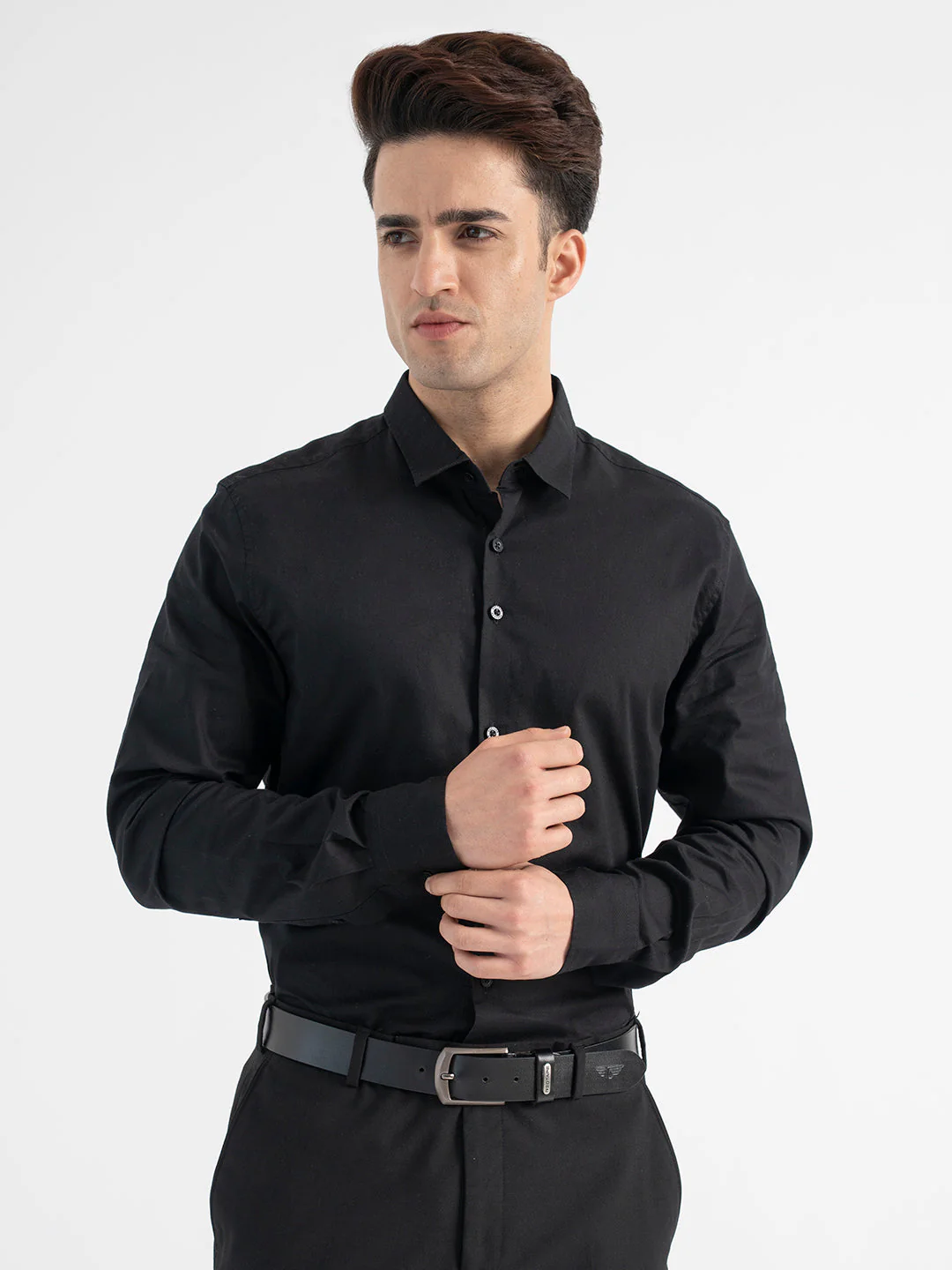 Black Shirt for Men | Formal Dobby Shirt - Image 6