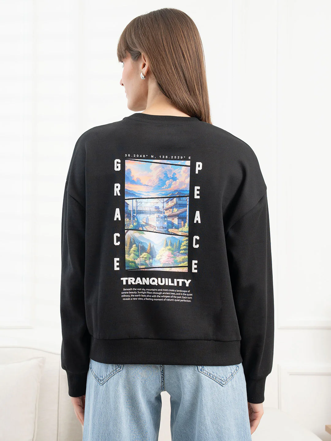 Black Sweatshirt for Women - Image 4