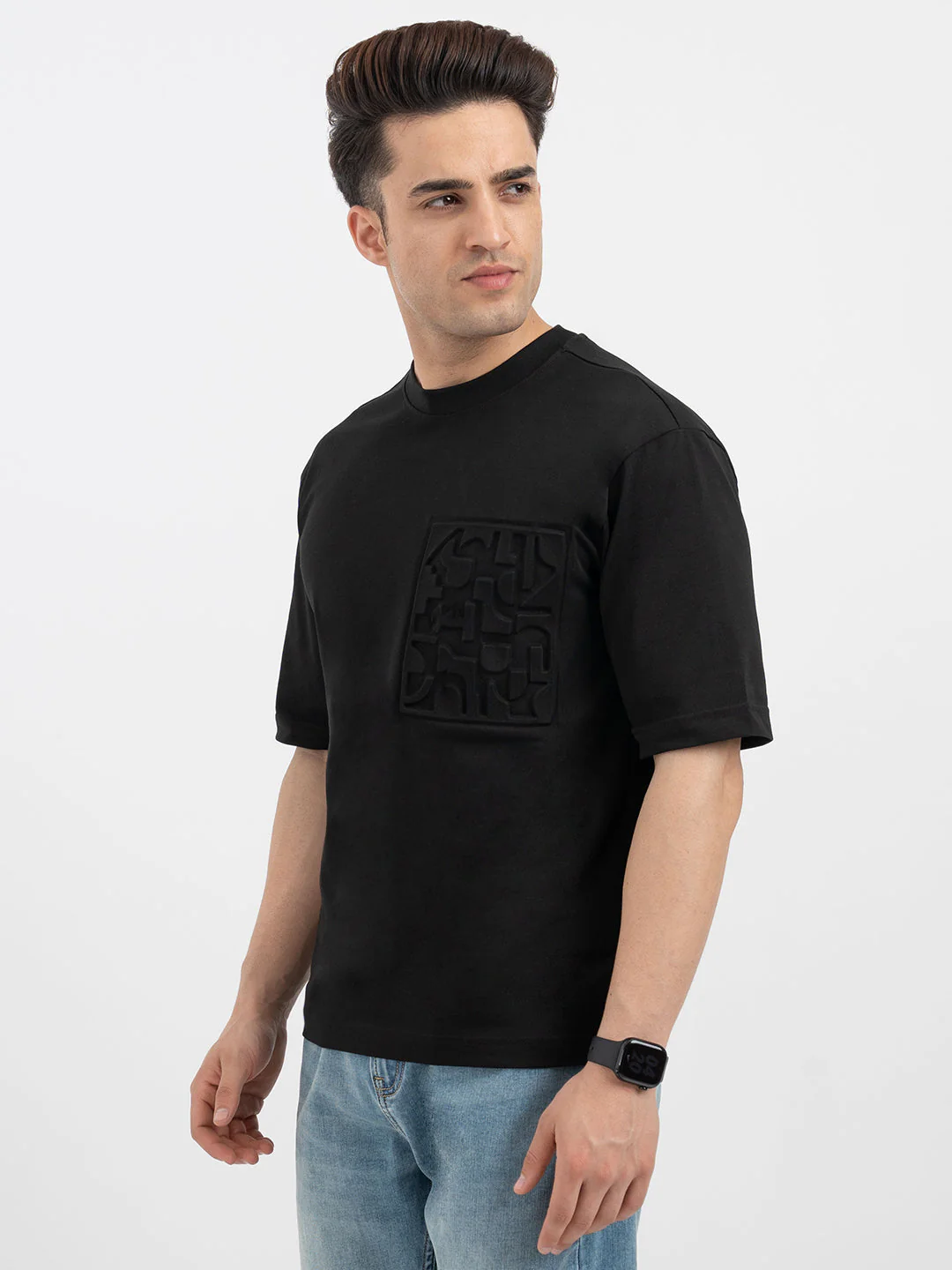 Red Tape Black T-Shirt for Men - Image 2