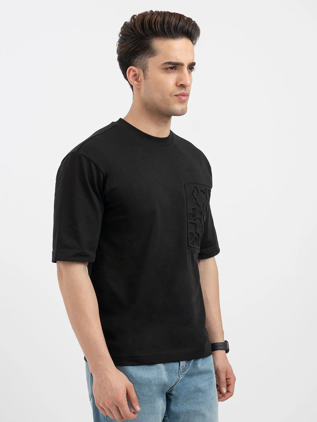 Red Tape Black T-Shirt for Men - Image 6
