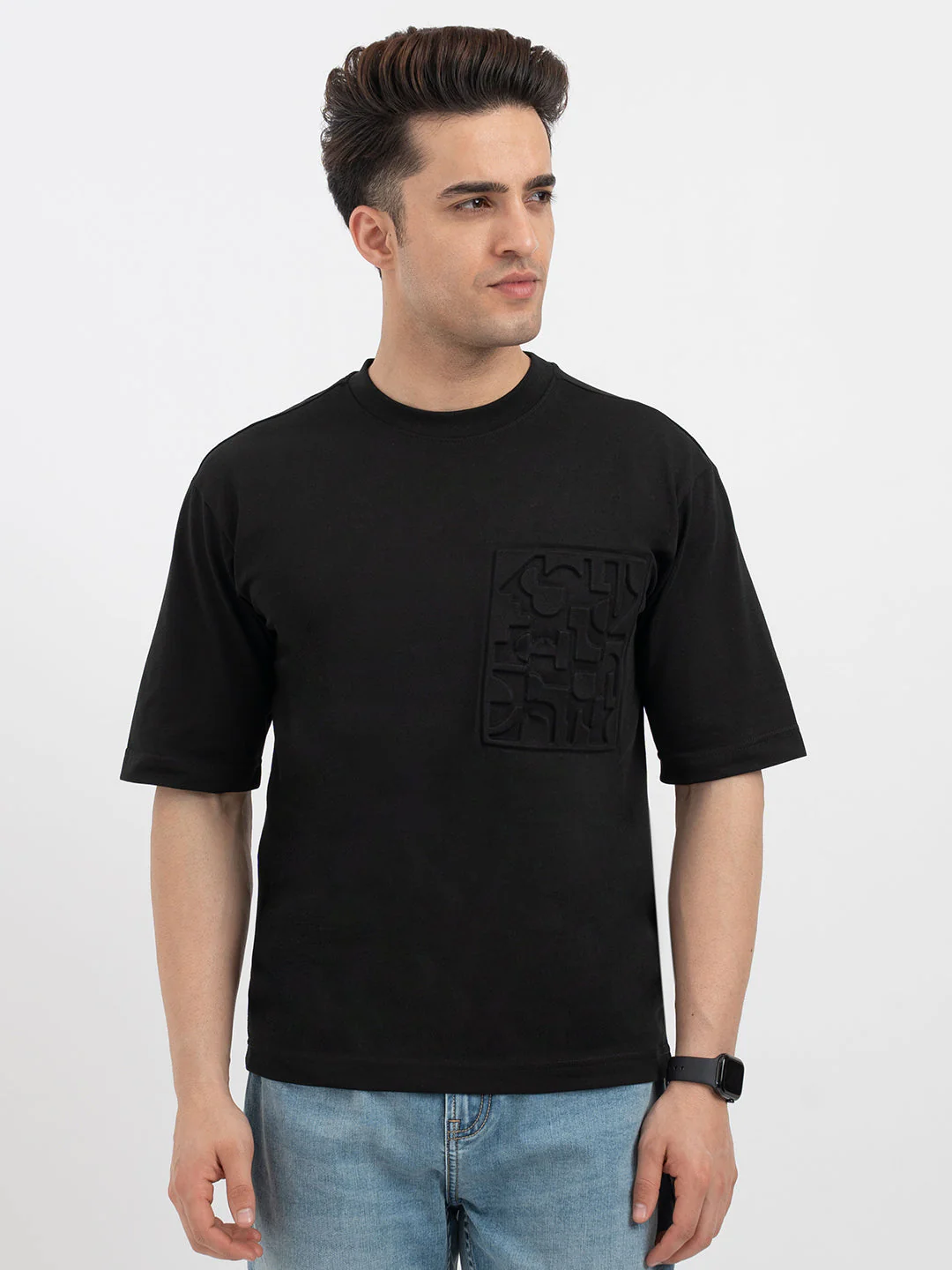 Red Tape Black T-Shirt for Men - Image 7
