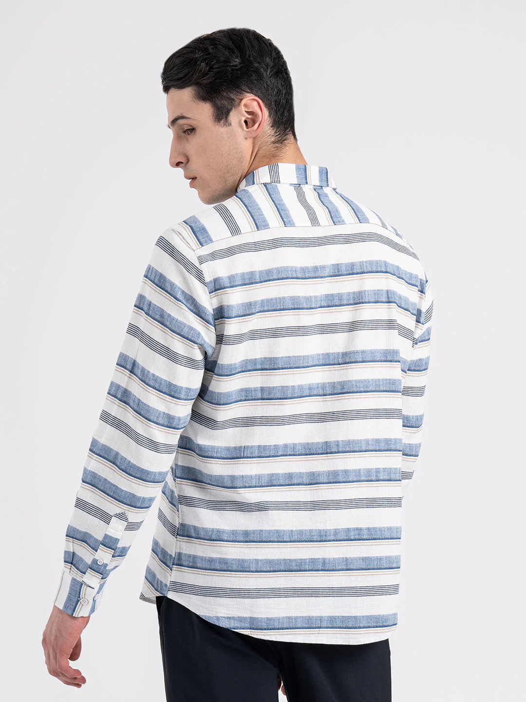 Button Down Striped Shirt for Men - Image 4