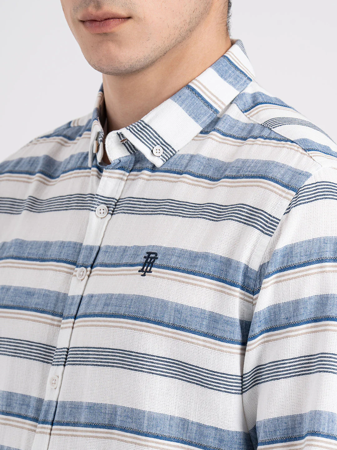 Button Down Striped Shirt for Men - Image 5