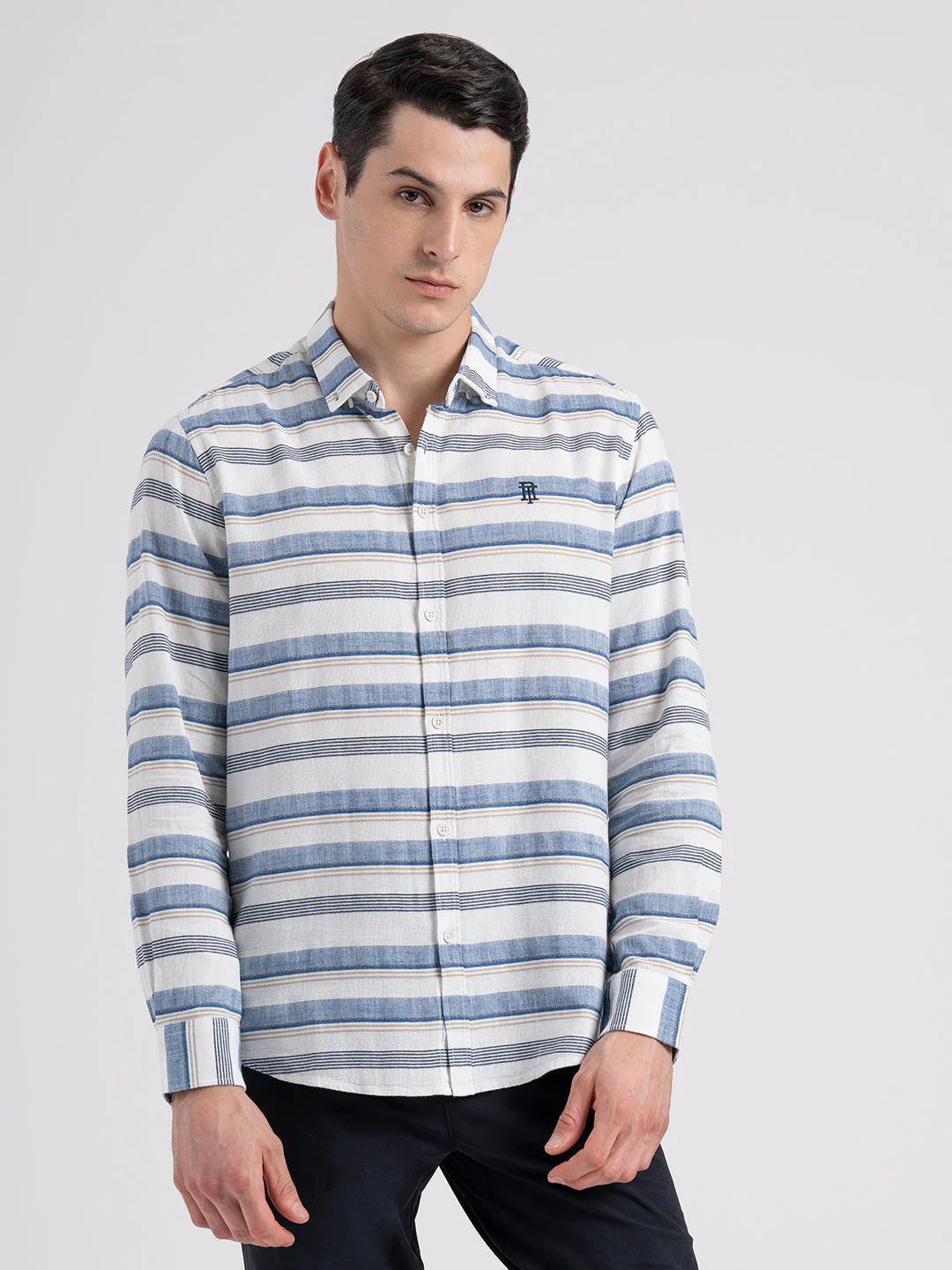 Button Down Striped Shirt for Men - Image 6