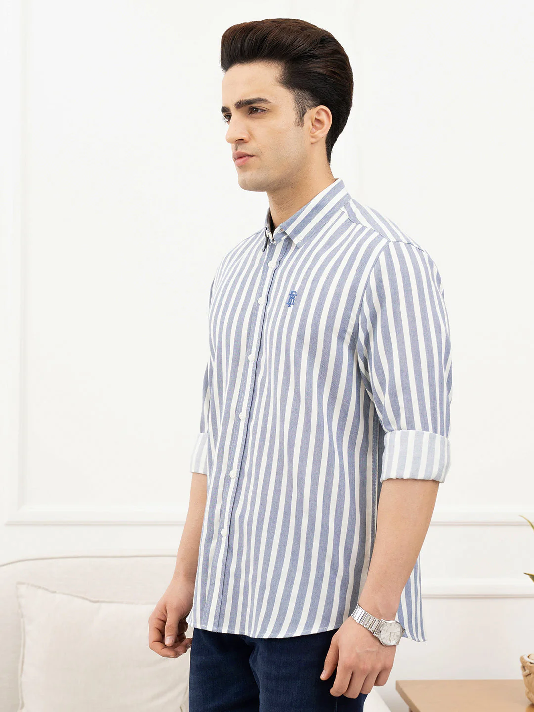 Denim Blue Shirt for Men - Image 3