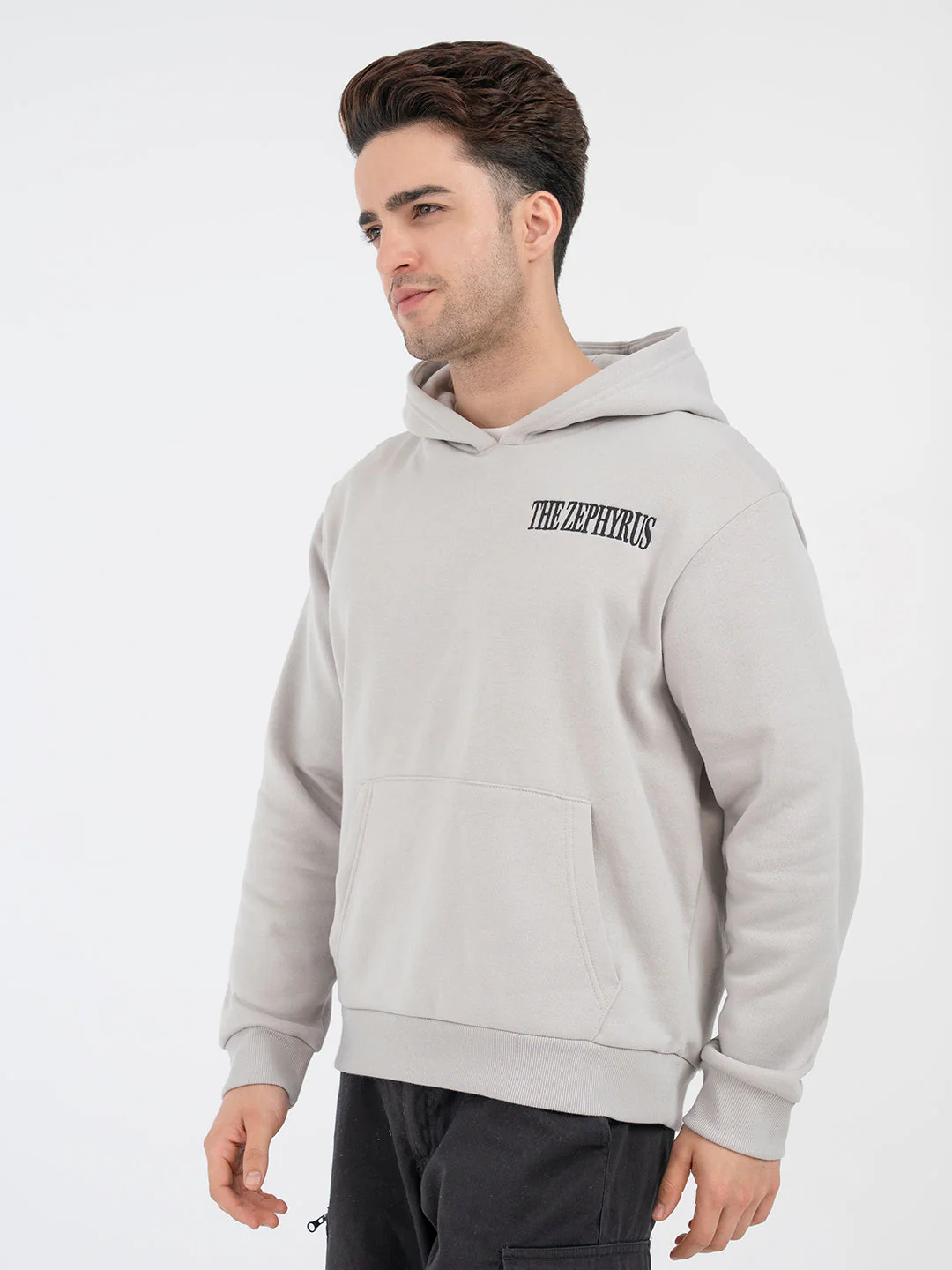Ice Grey Graphic Hoodie for Men | Everyday Comfort - Image 2