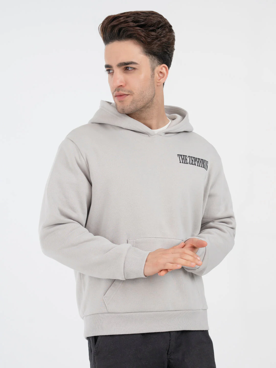 Ice Grey Graphic Hoodie for Men | Everyday Comfort - Image 6