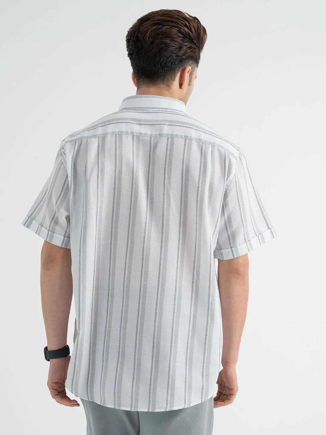 Men's Green Casual Half Sleeve Shirt - Image 3