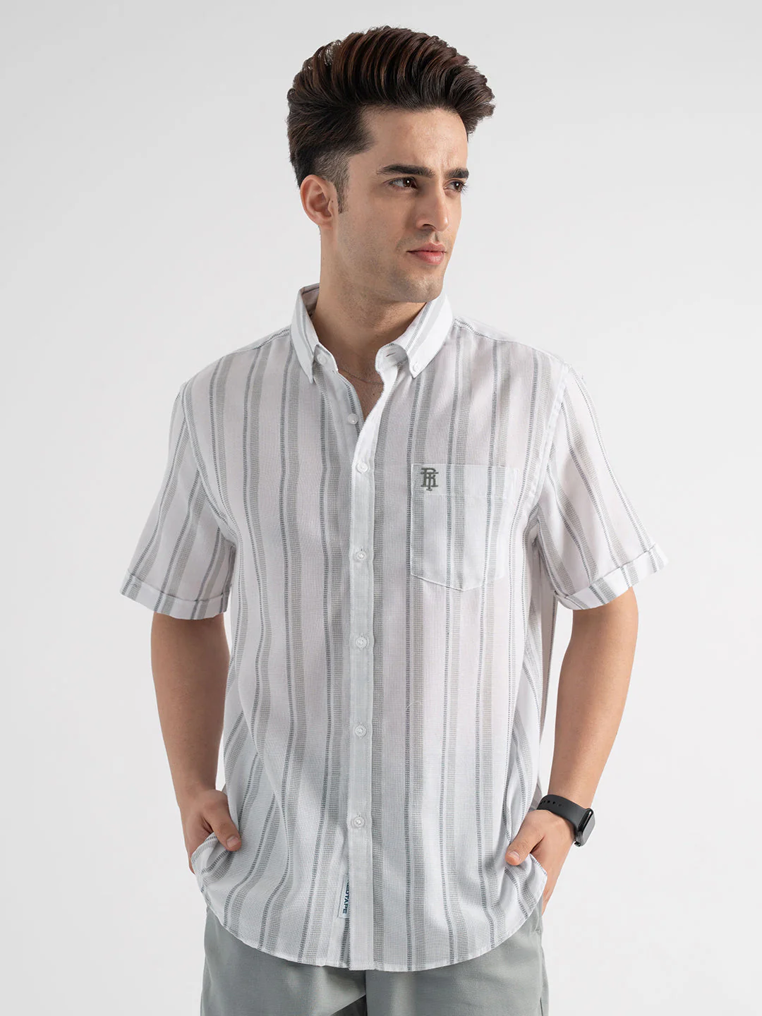 Men's Green Casual Half Sleeve Shirt - Image 6