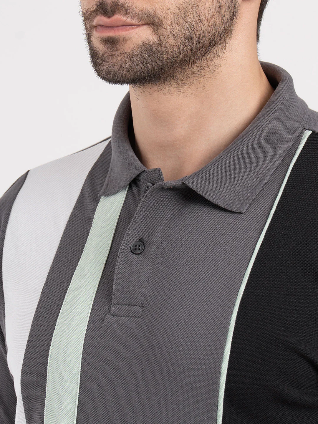 Mens Cut & Sew Polo T-Shirt - Image 4