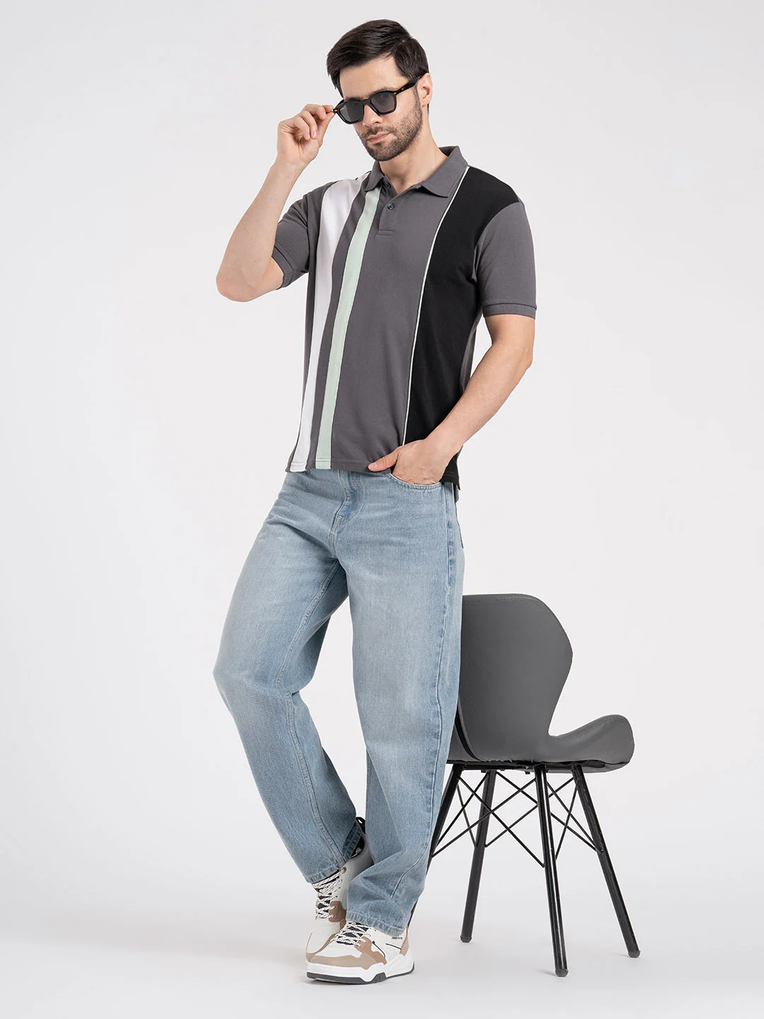 Mens Cut & Sew Polo T-Shirt - Image 5