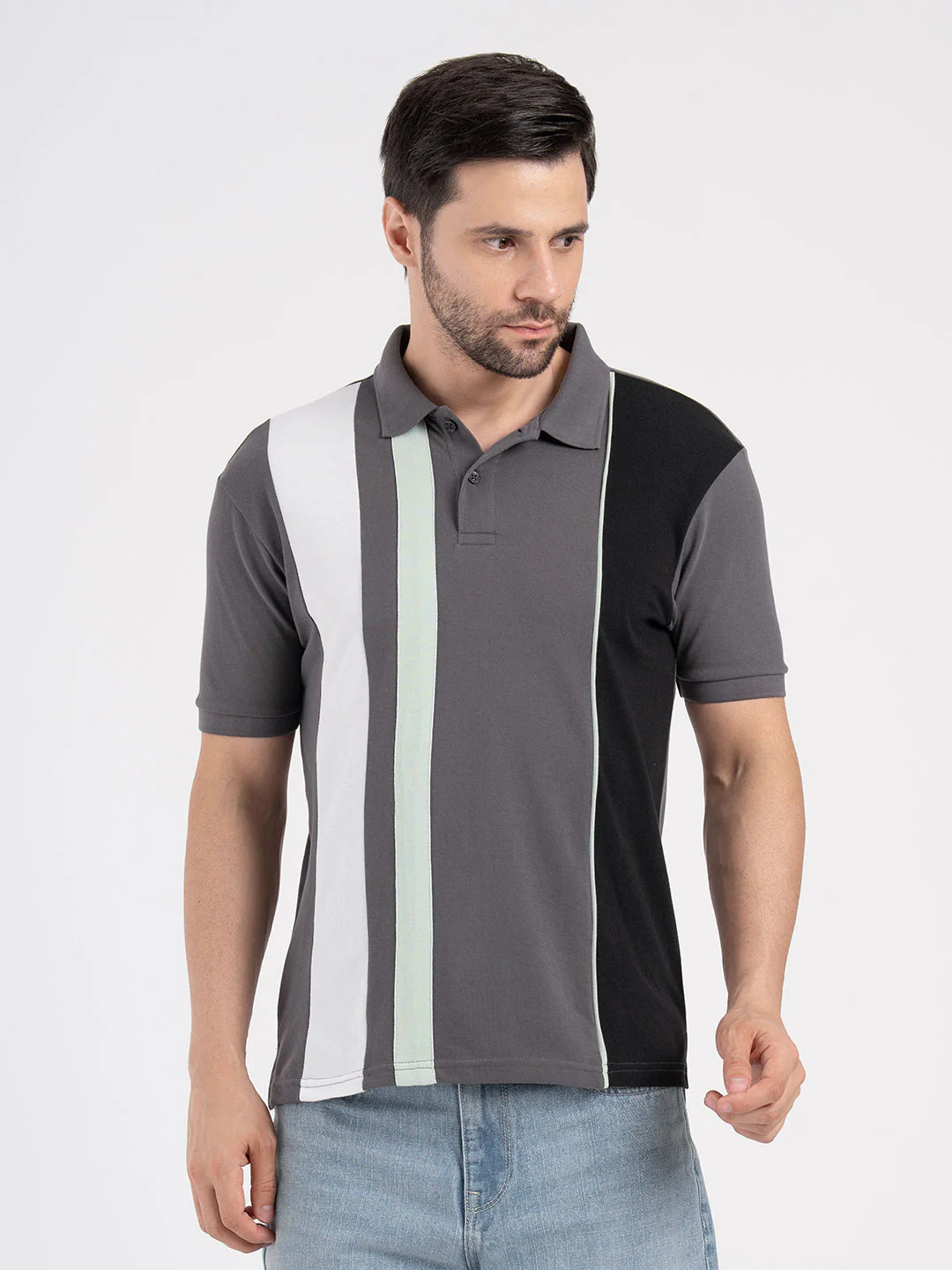 Mens Cut & Sew Polo T-Shirt - Image 6