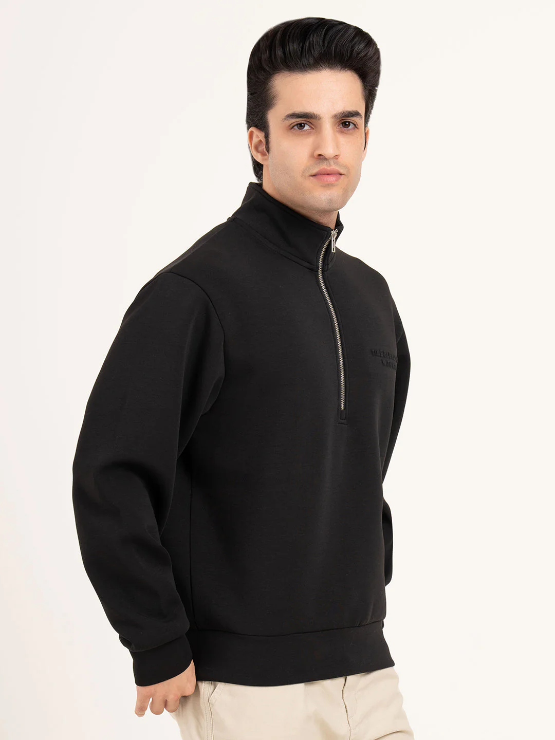 Men's Embossed Half-Zip Sweatshirt - Image 4