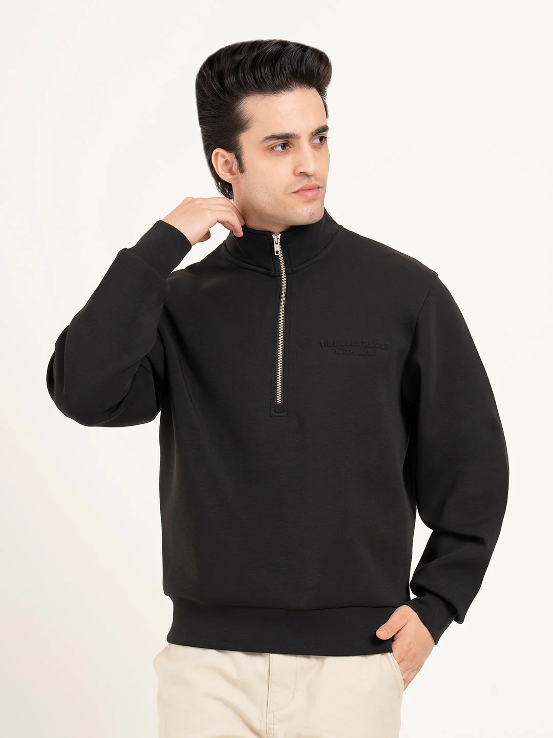 Men's Embossed Half-Zip Sweatshirt - Image 5