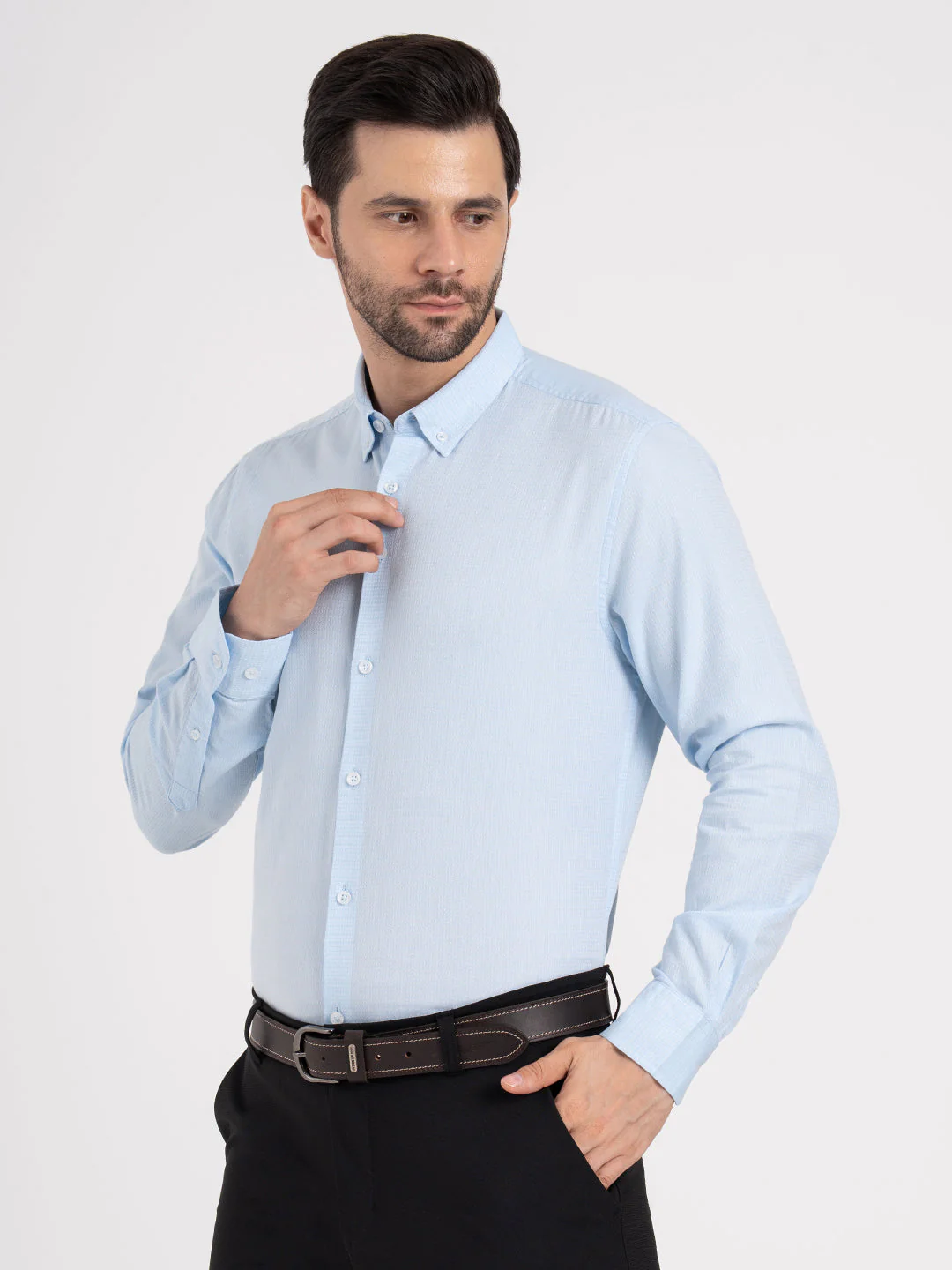 Mens Full Sleeve Dobby Shirt - Image 3