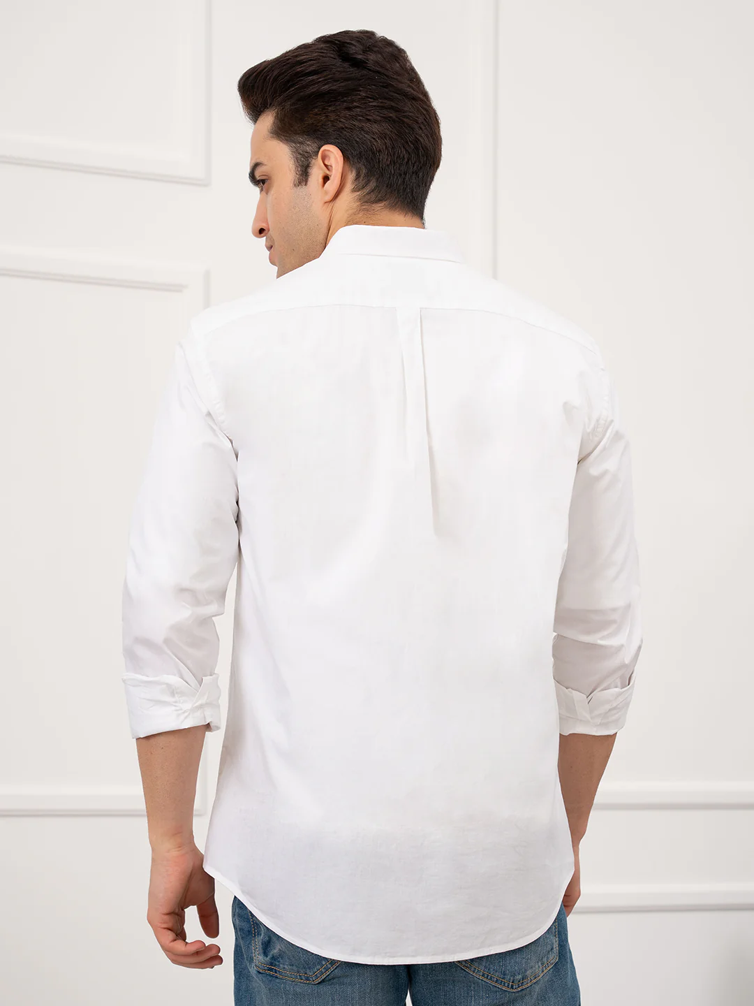 Mens Full Sleeve Solid Poplin Shirt - Image 5
