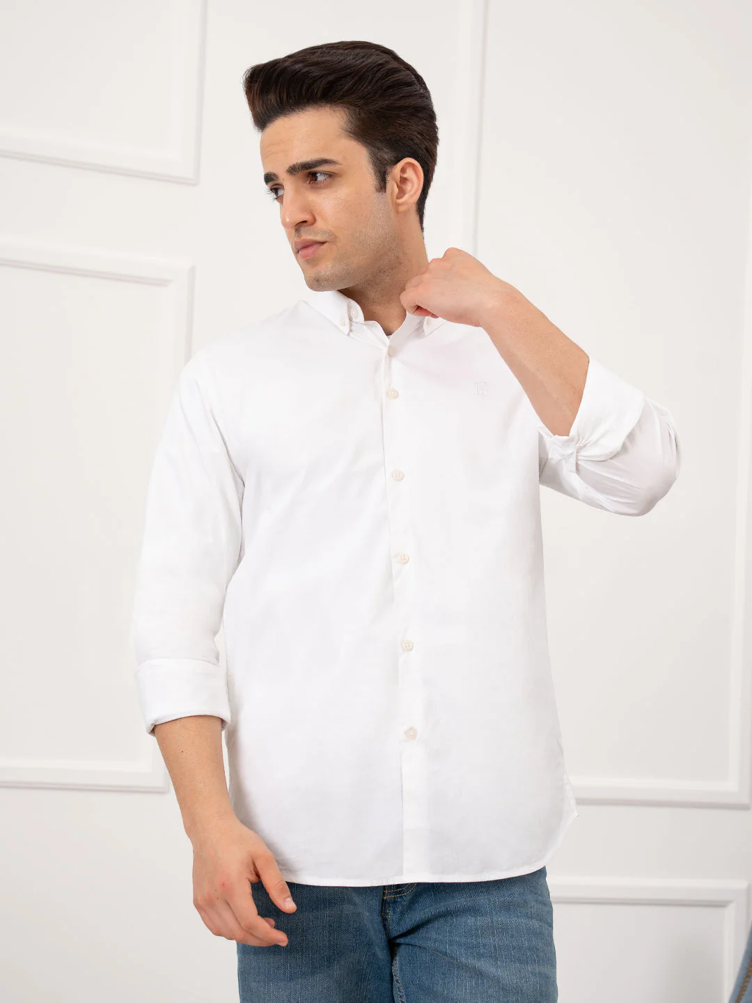 Mens Full Sleeve Solid Poplin Shirt - Image 7