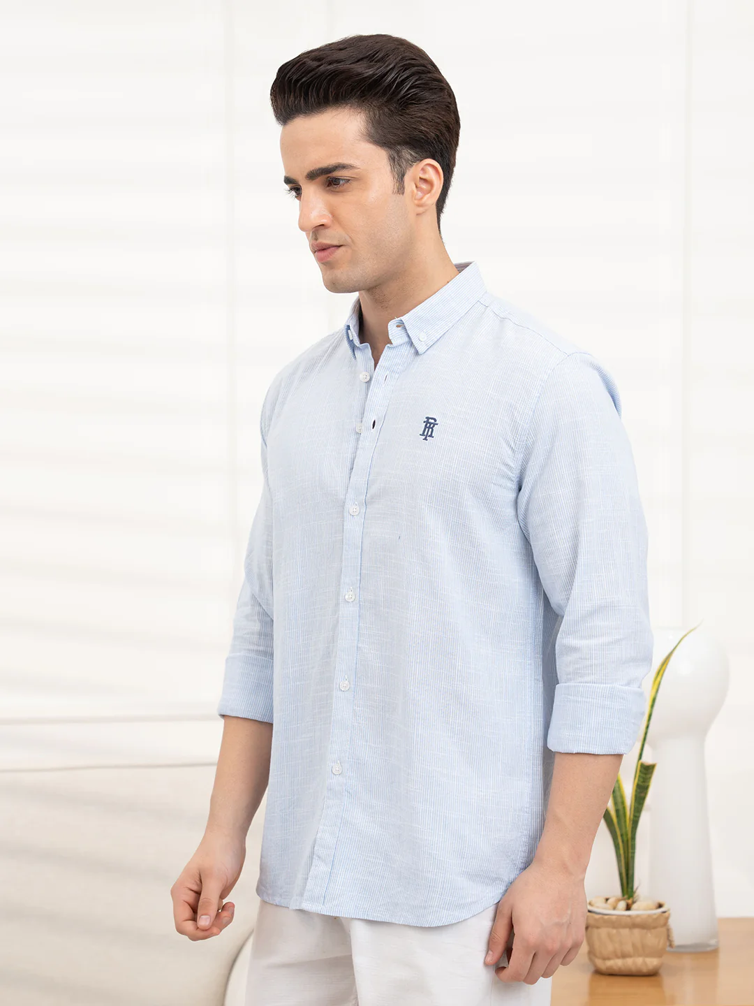 Mens Full Sleeve Stripe Shirt - Image 4