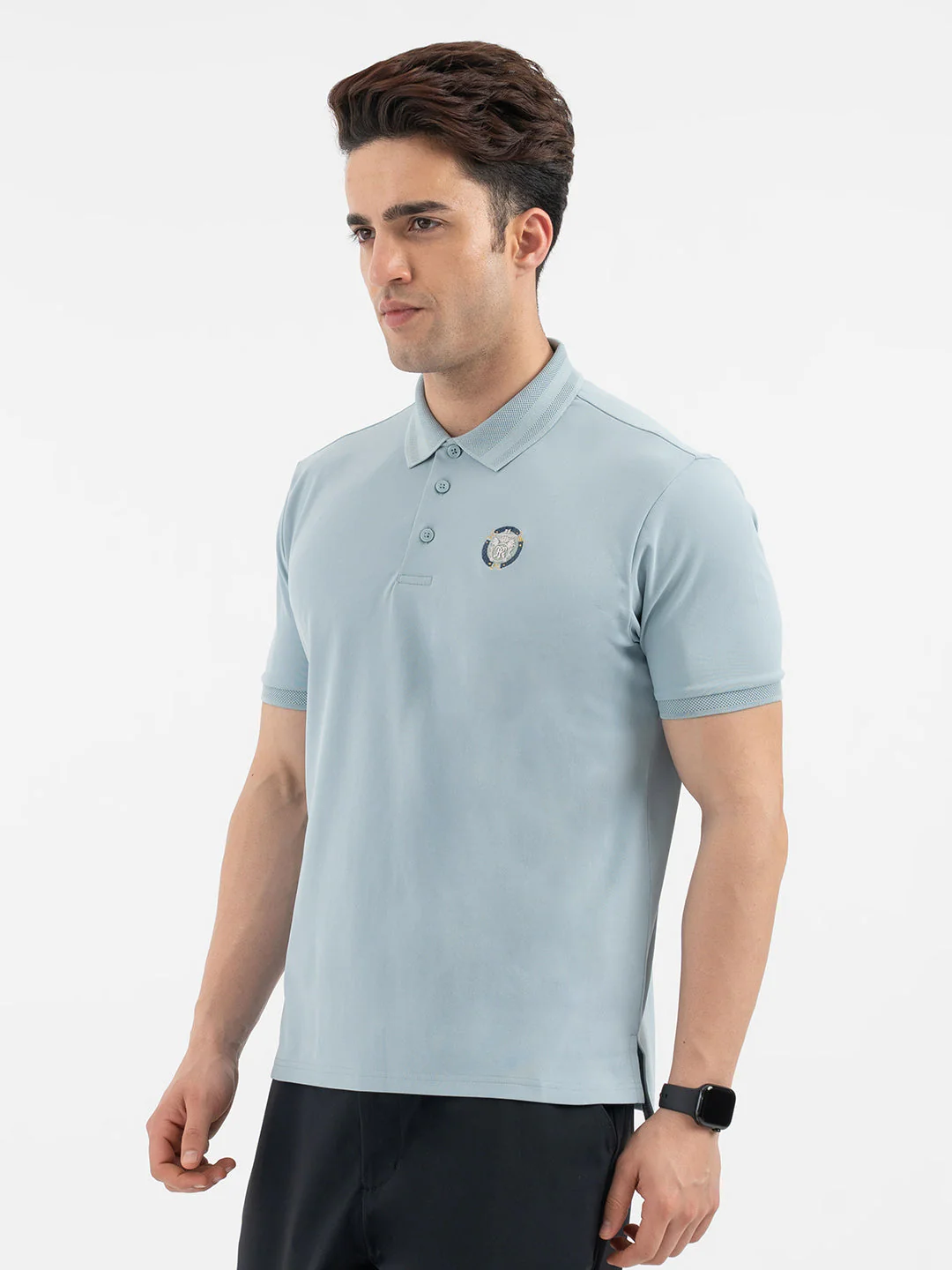 Red Tape Menâ€™s Slate Blue Polo T-Shirt - Image 2